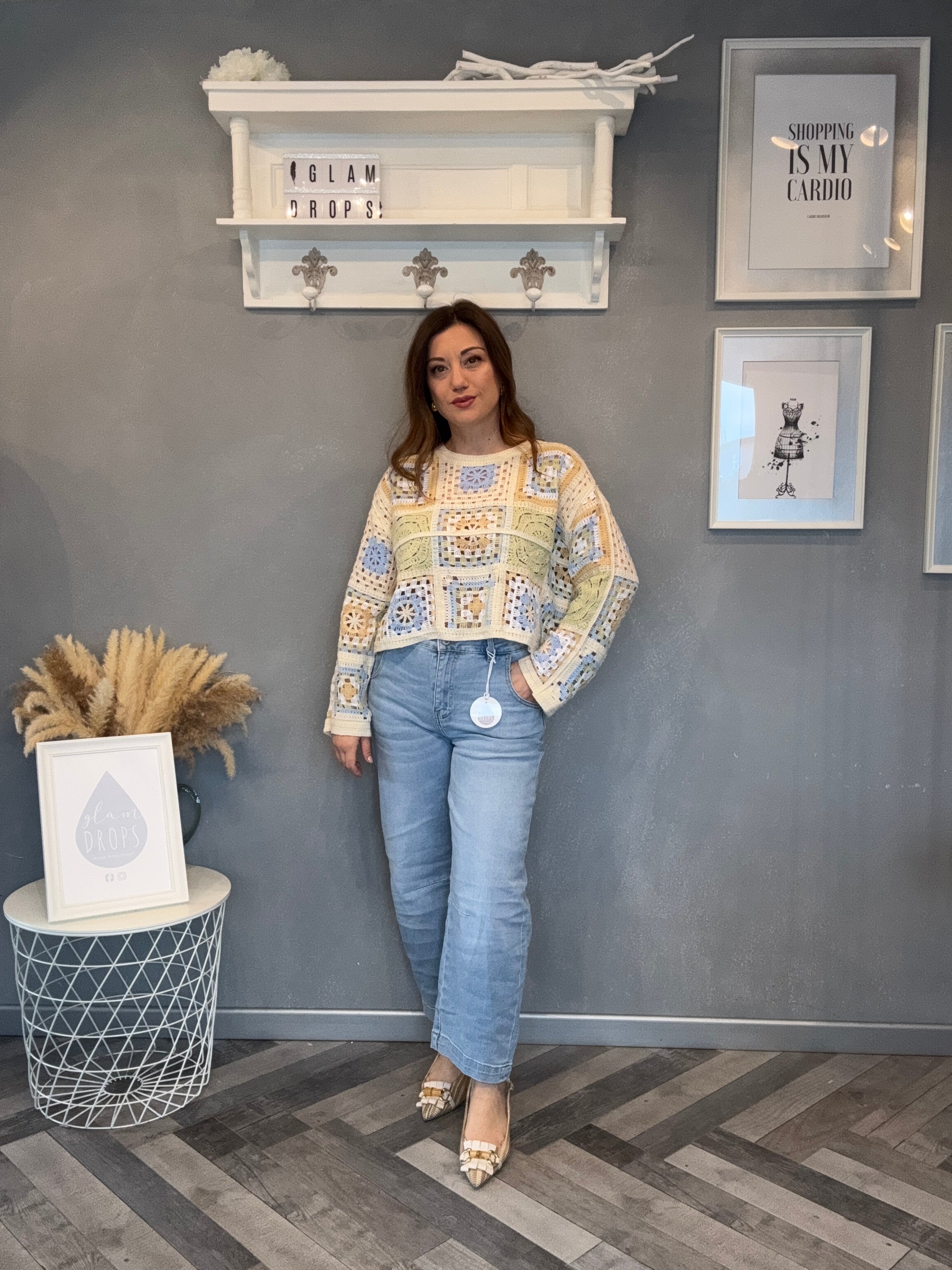 Jeans barrel cropped