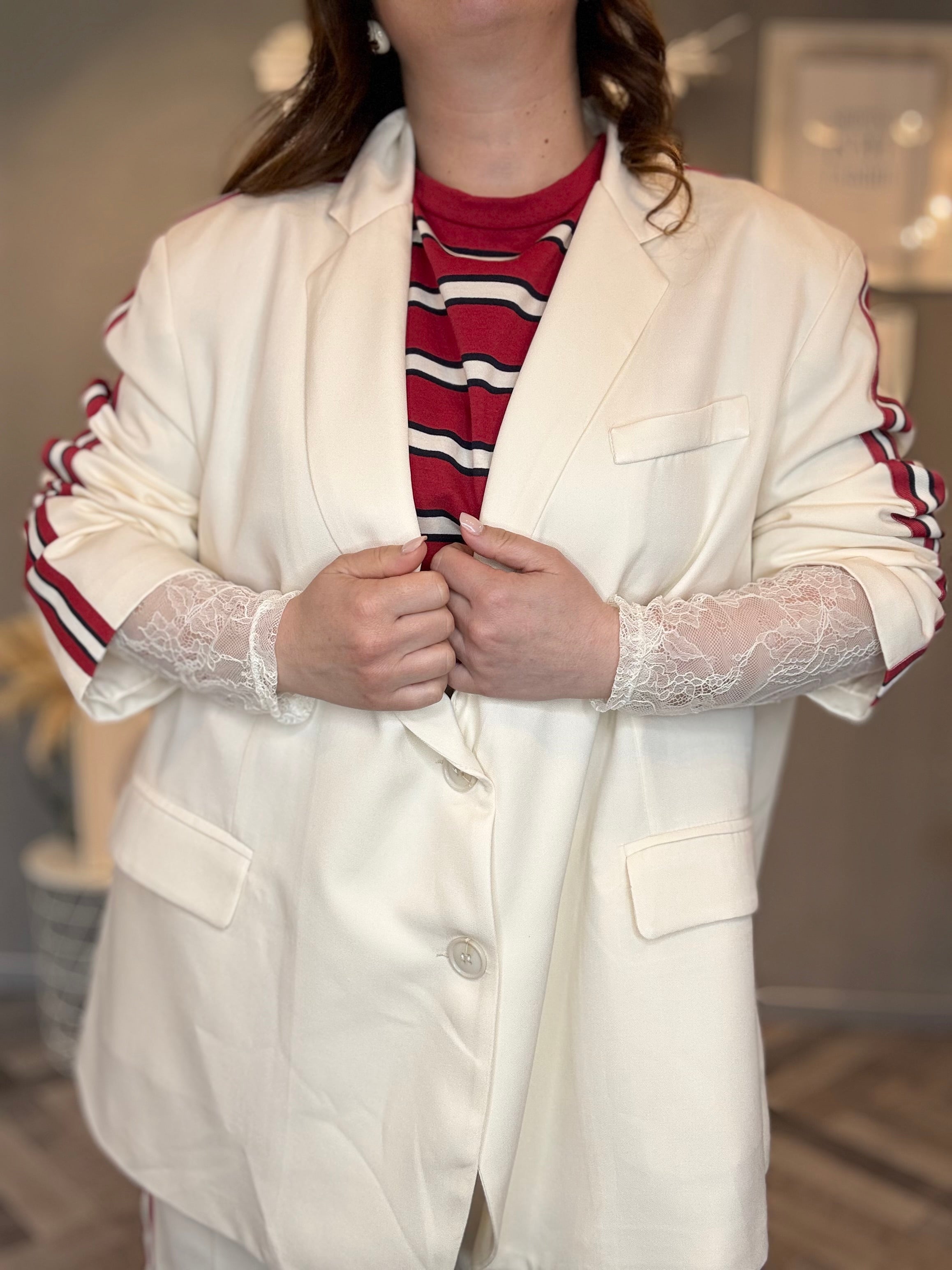 Lumina blazer over con righe laterali