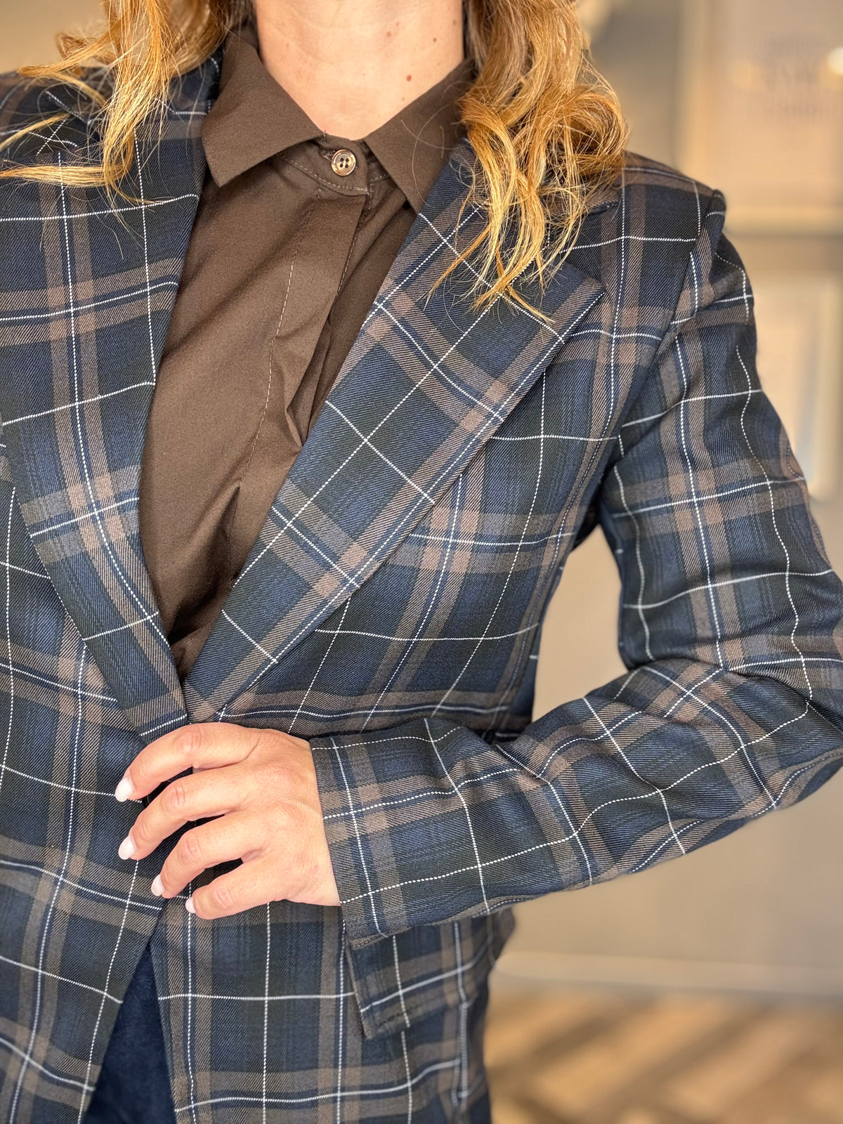 Blazer check blu e moro