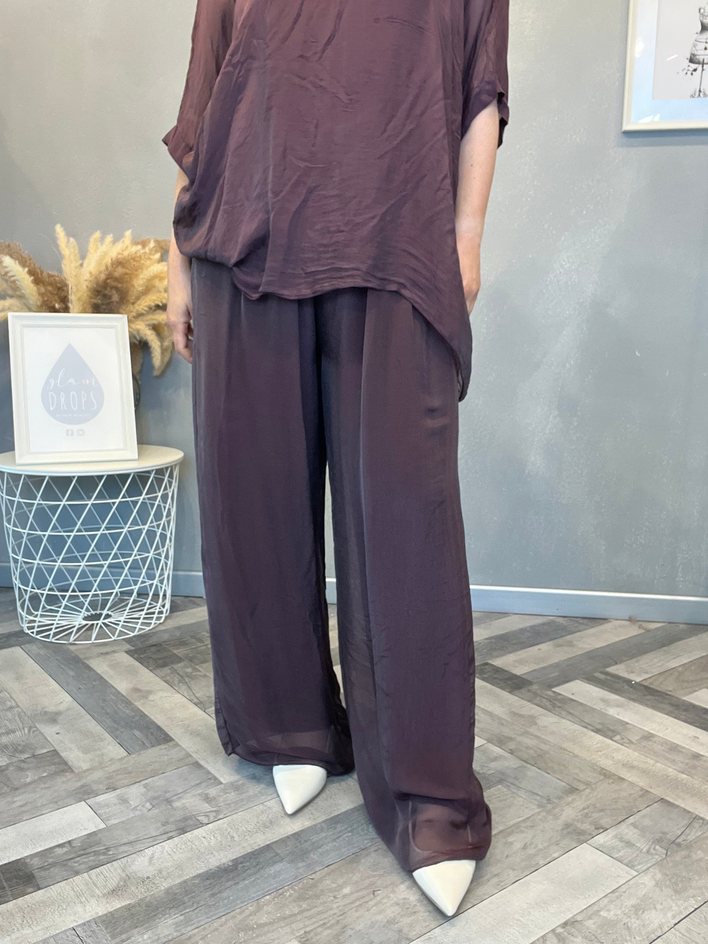Coordinato satin vinaccia