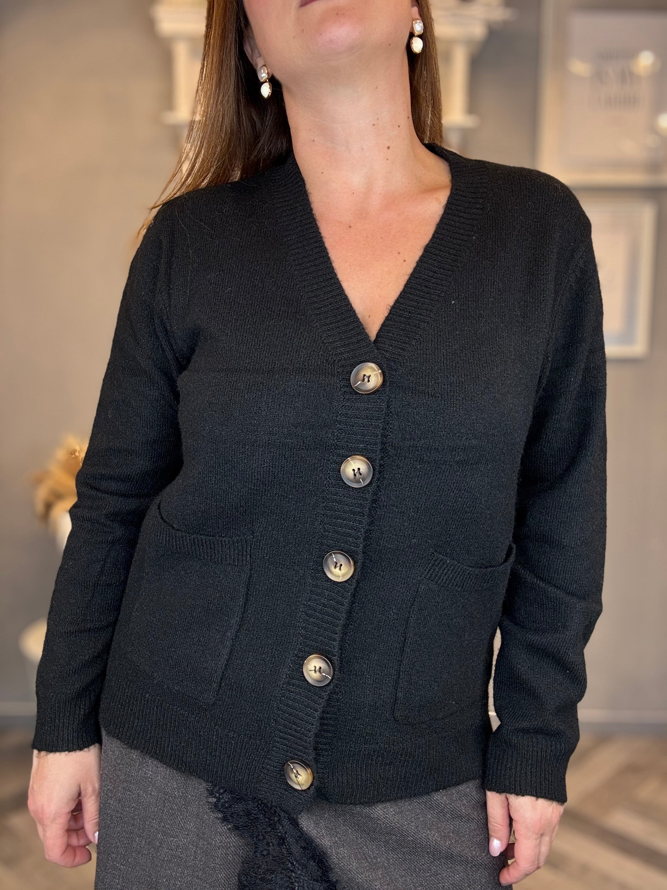 Cardigan basic nero