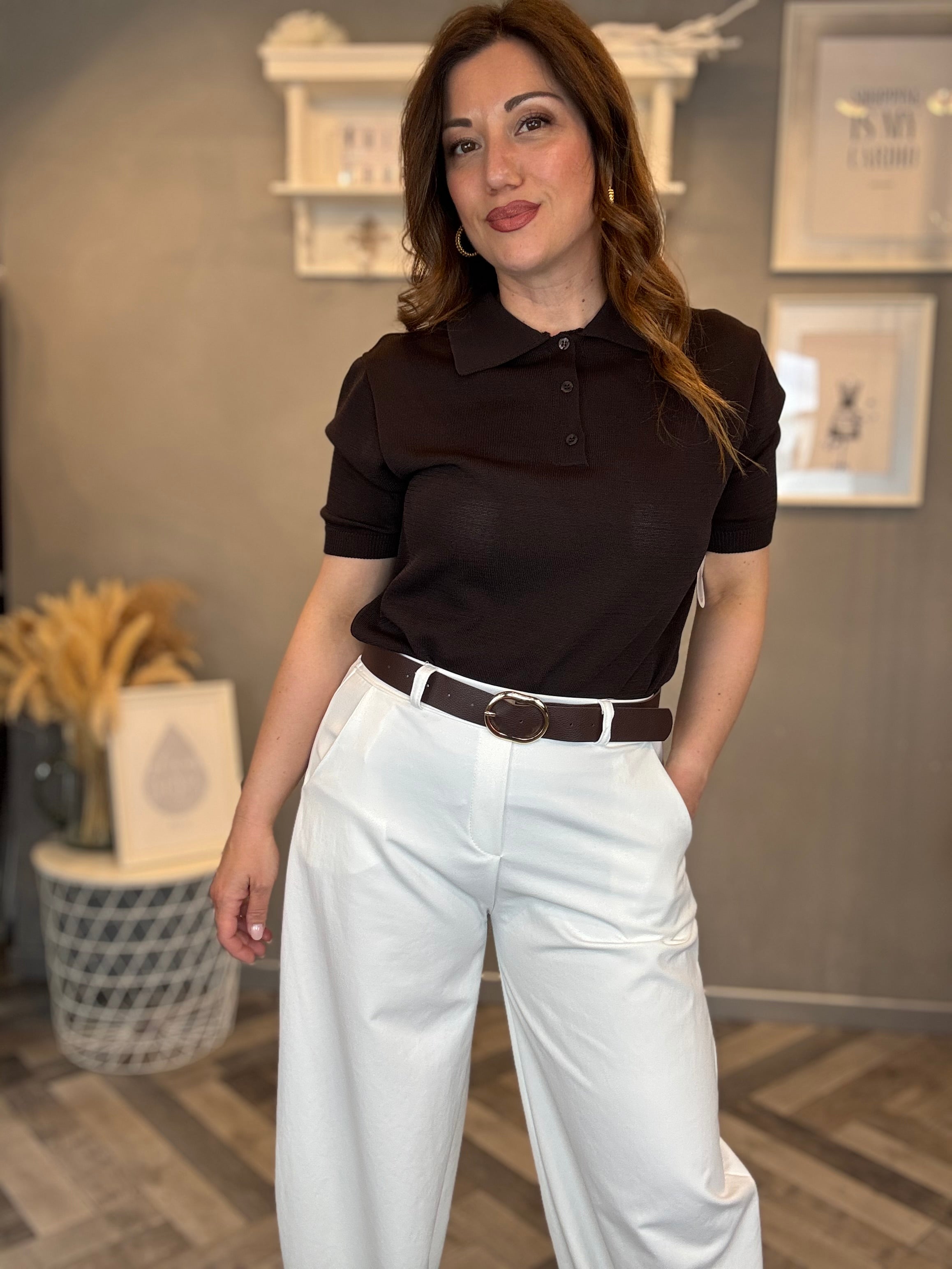 Pantalone bianco strutturato