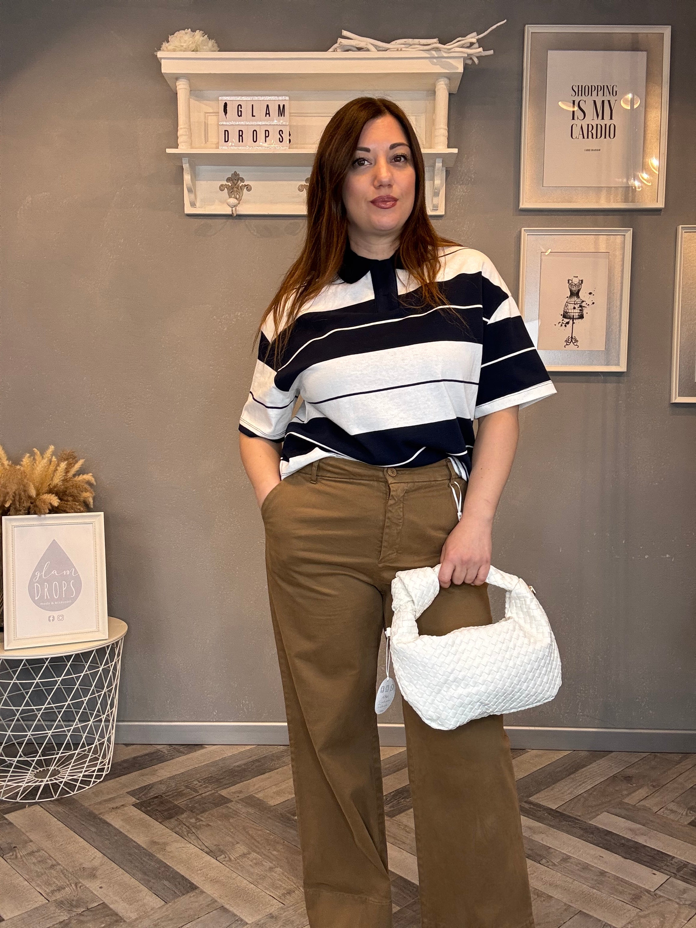 Lumina t-shirt polo a righe