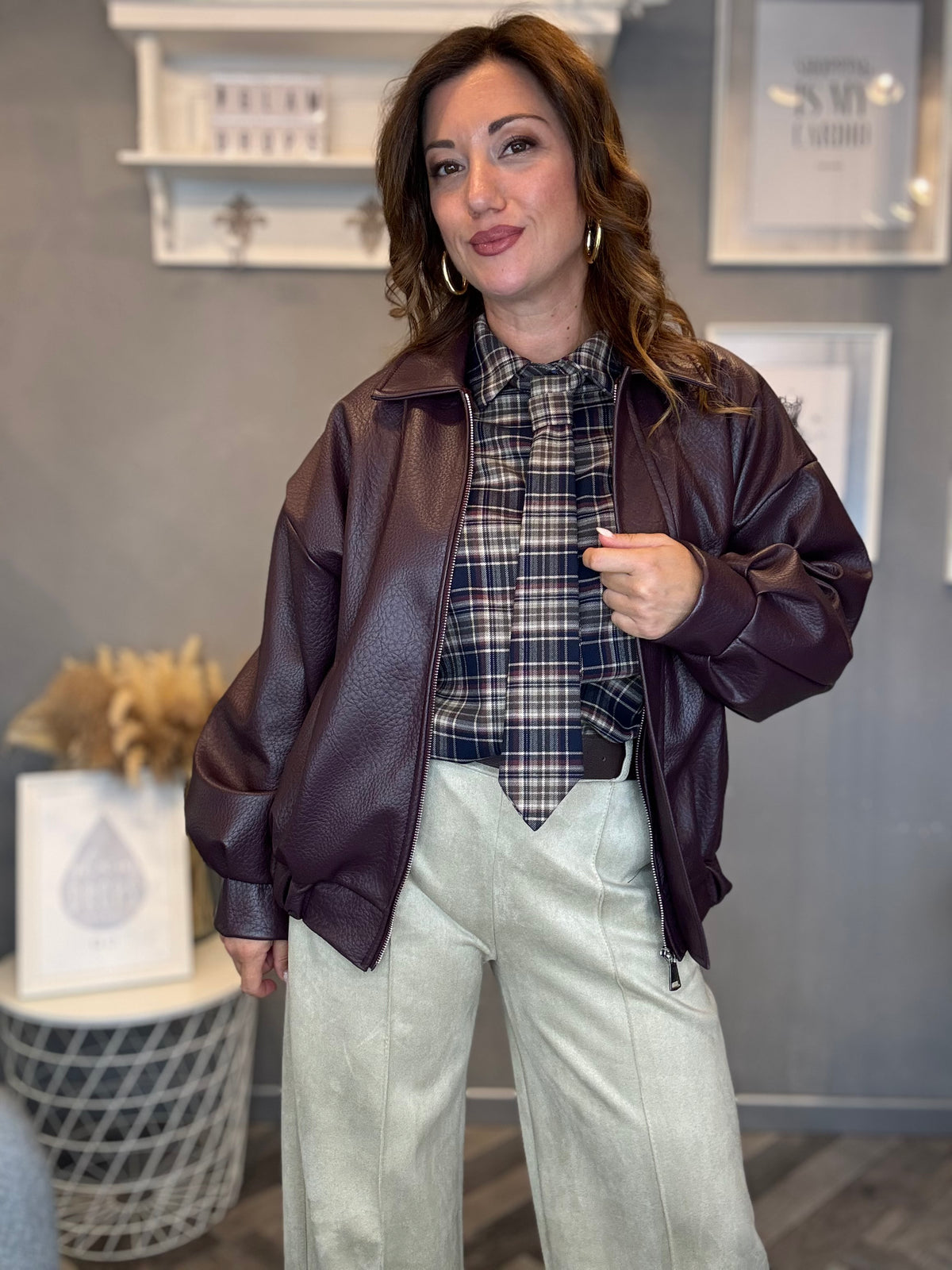 Bomber ecopelle Burgundy
