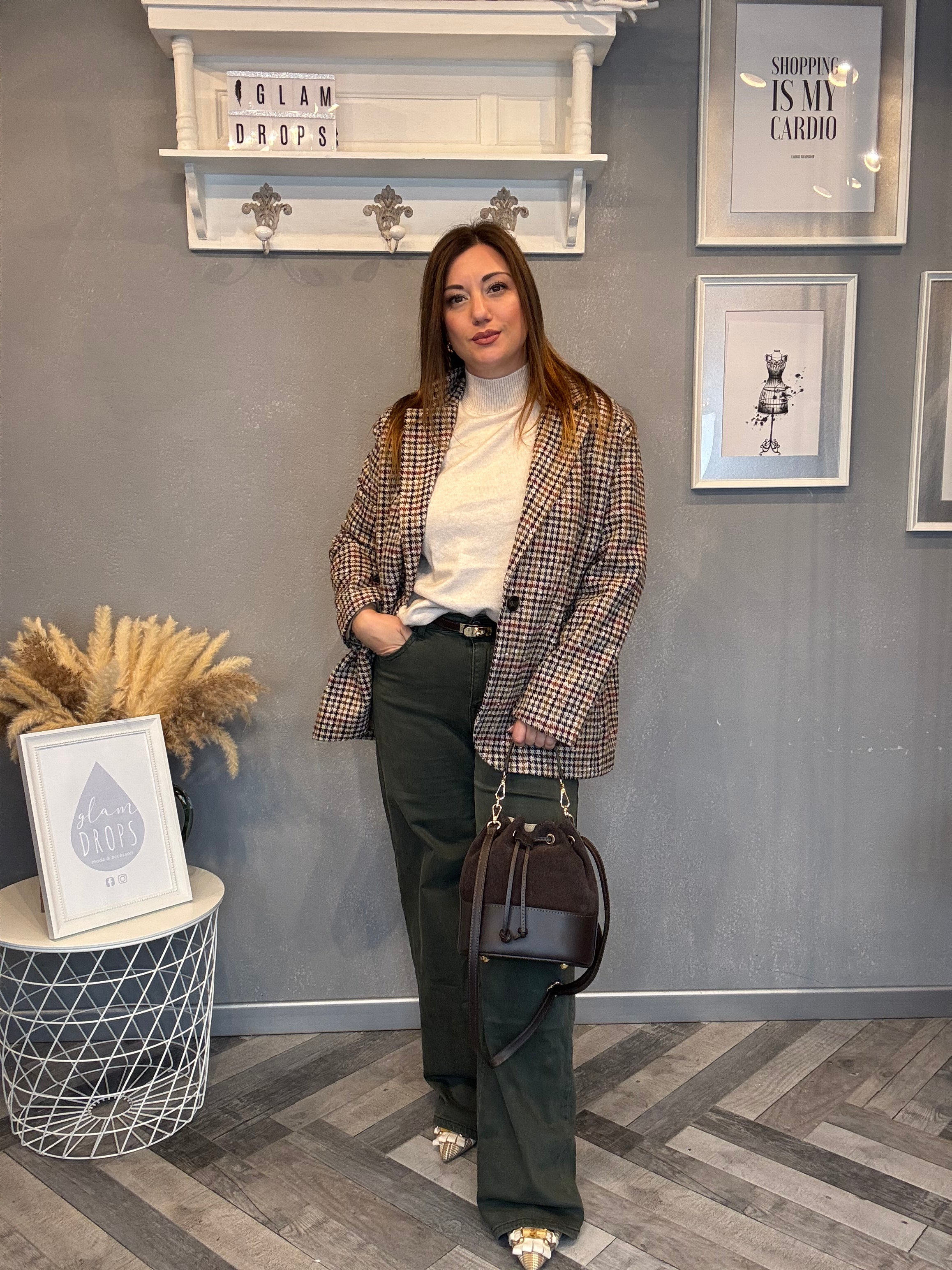 Jeans wide leg verde