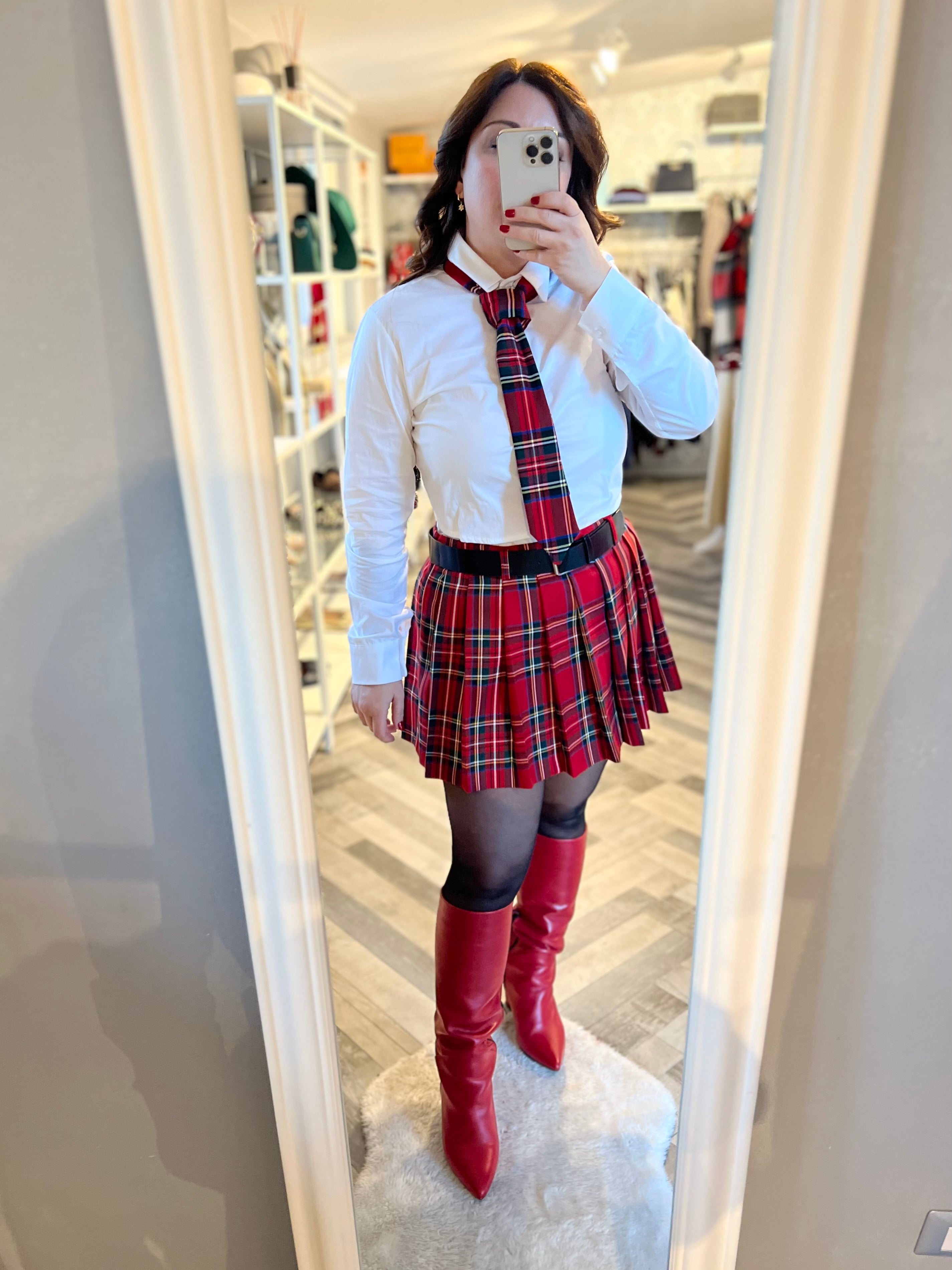 Lumina gonna scozzese a pieghe tartan