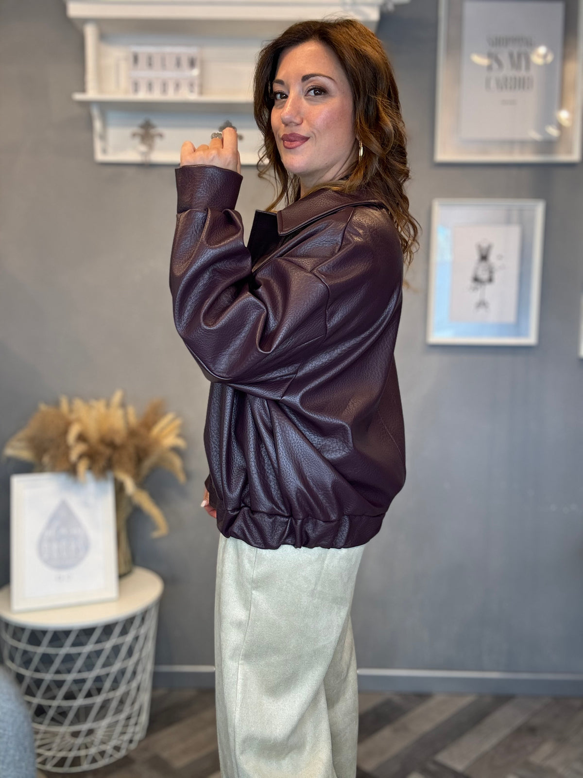 Bomber ecopelle Burgundy