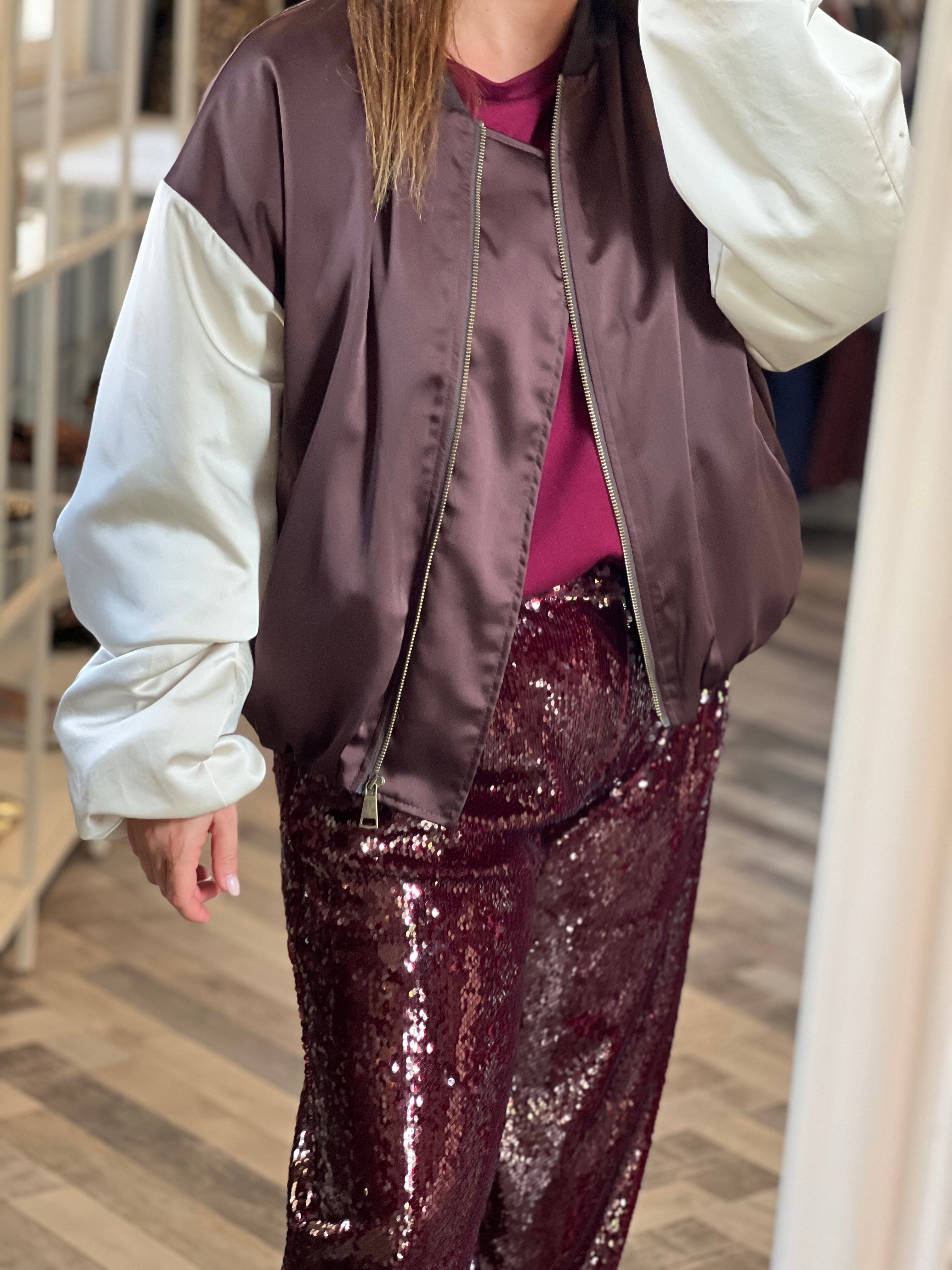 Bomber raso bicolore