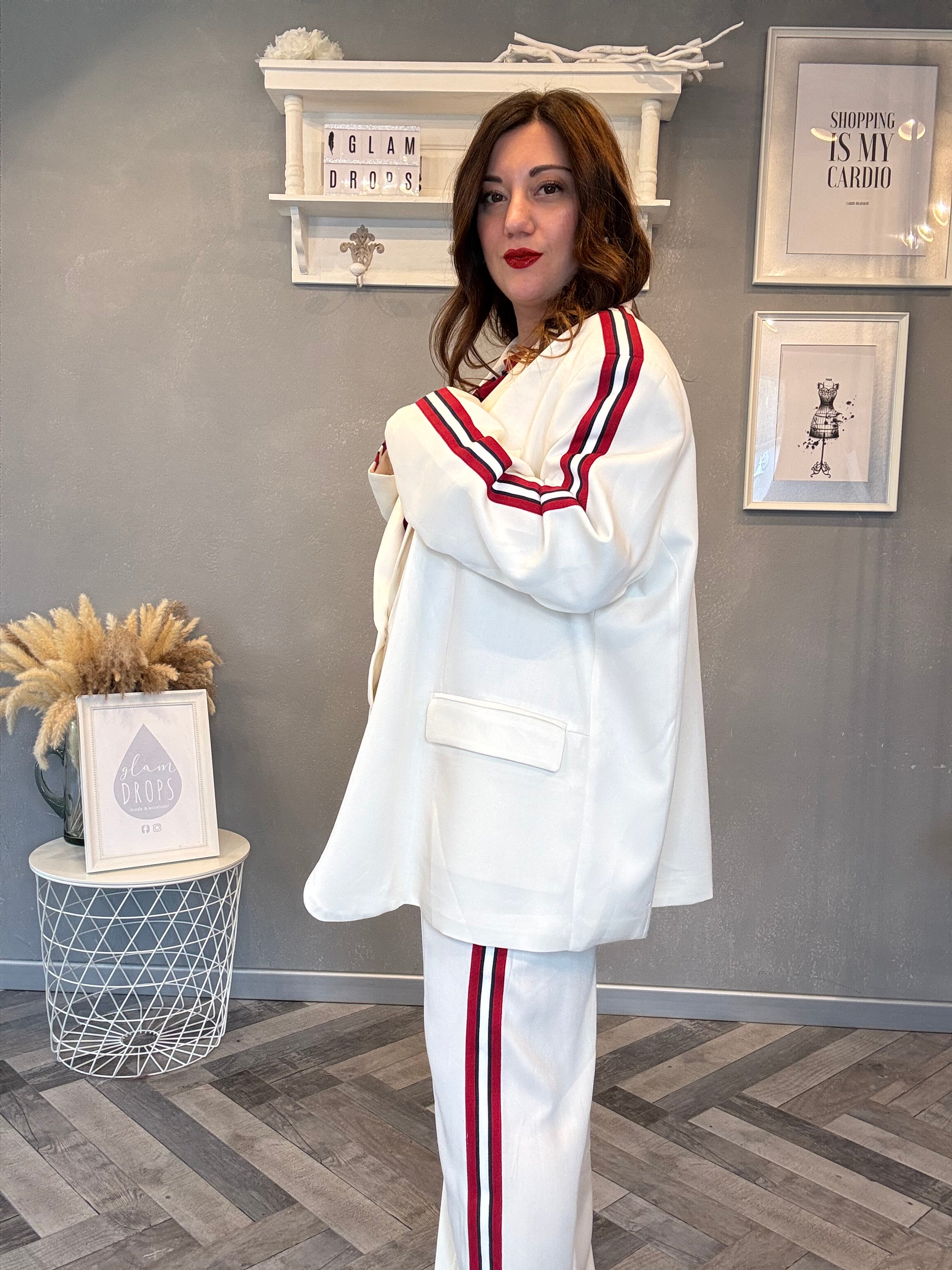 Lumina blazer over con righe laterali