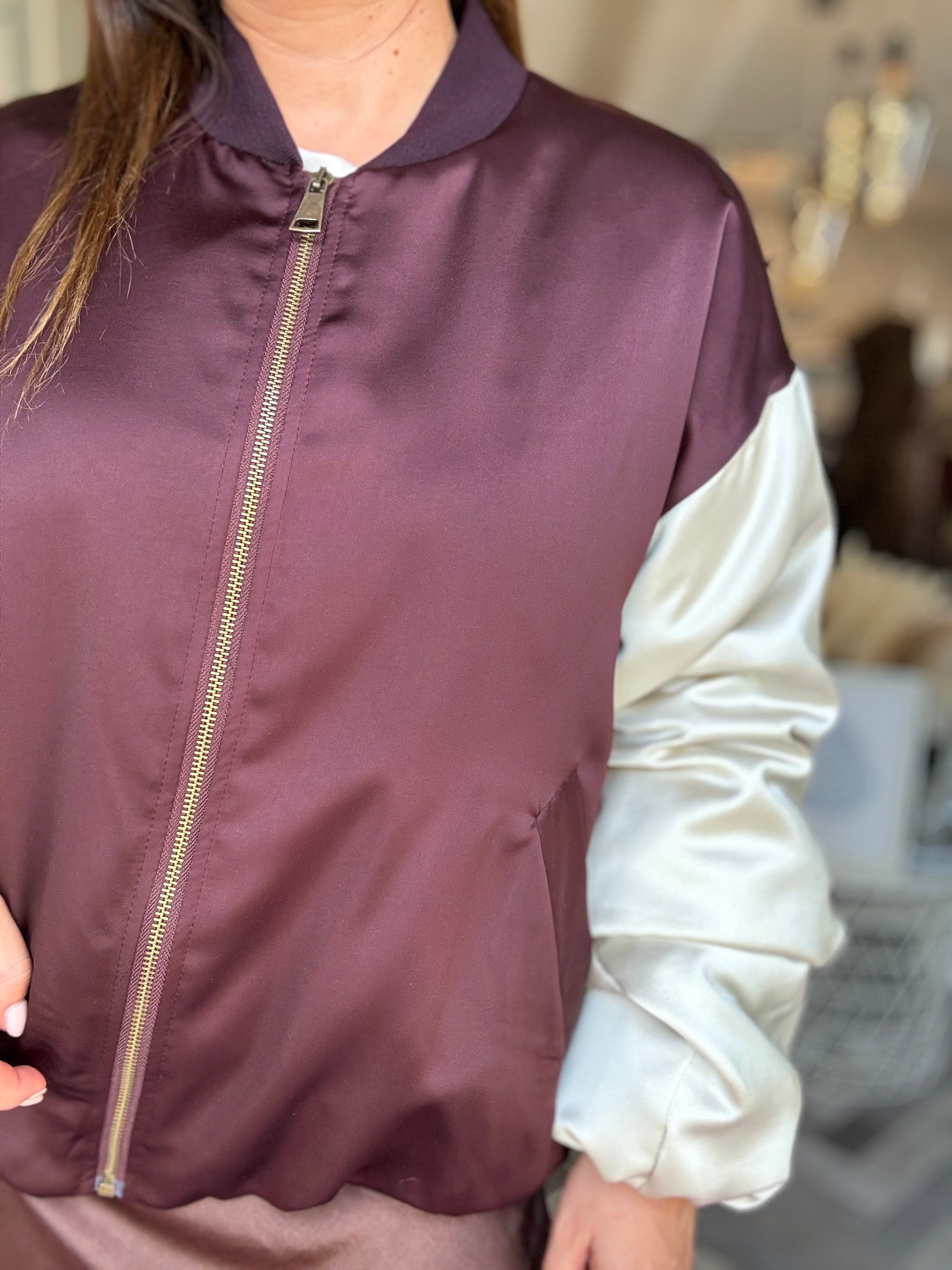 Bomber raso bicolore