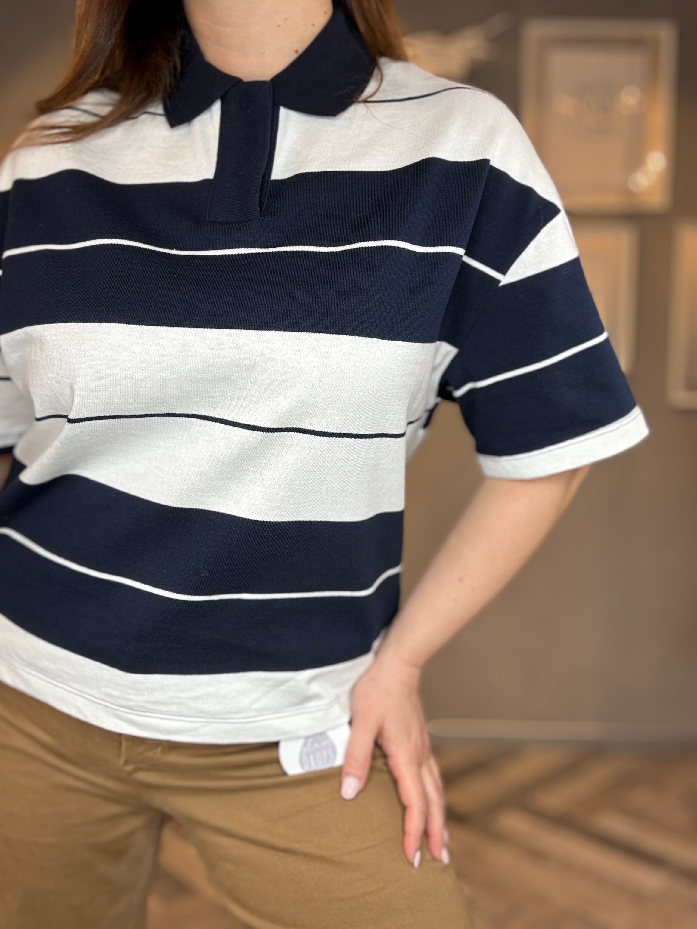 Lumina t-shirt polo a righe