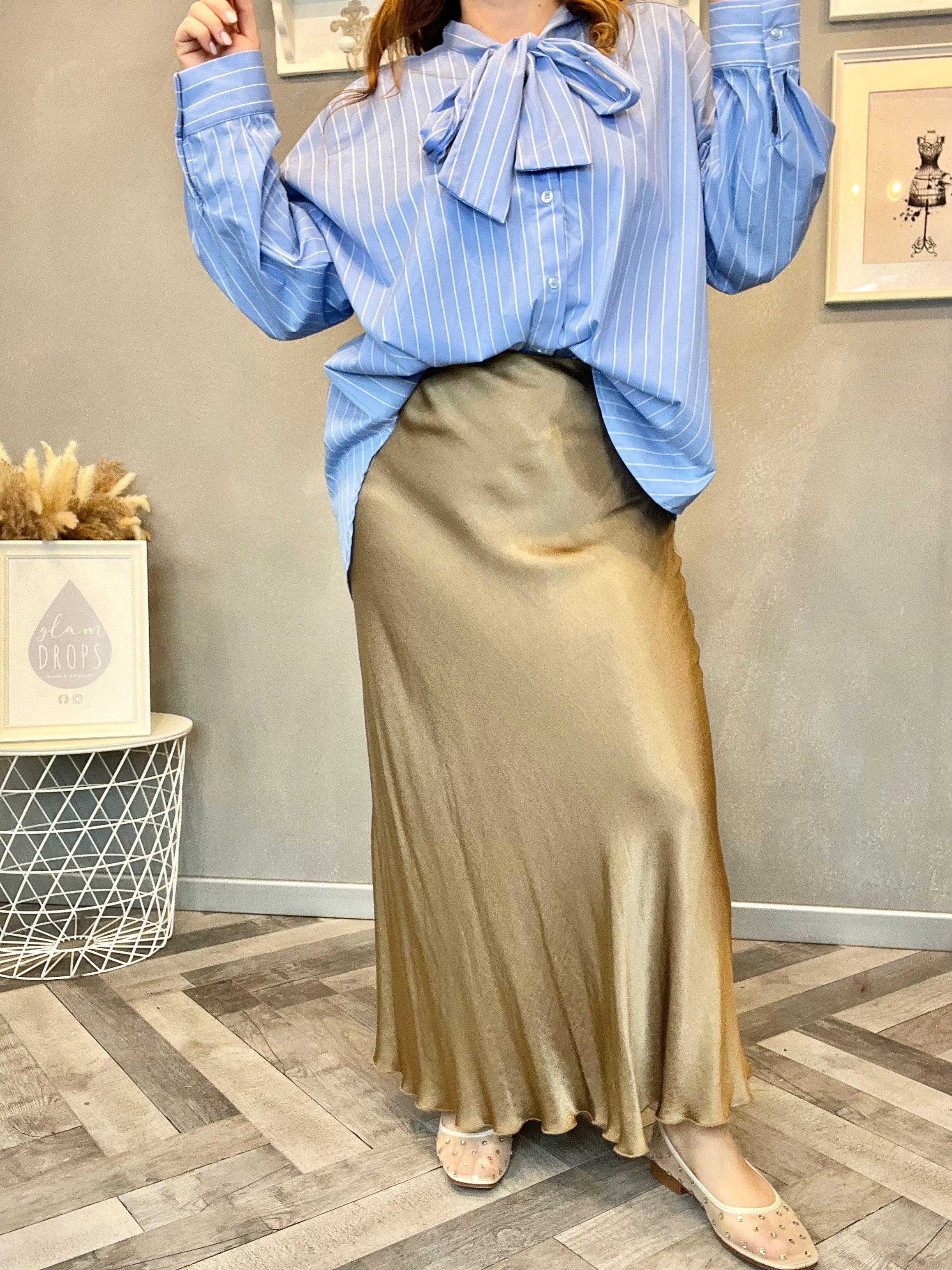 Gonna in raso di viscosa Lucy