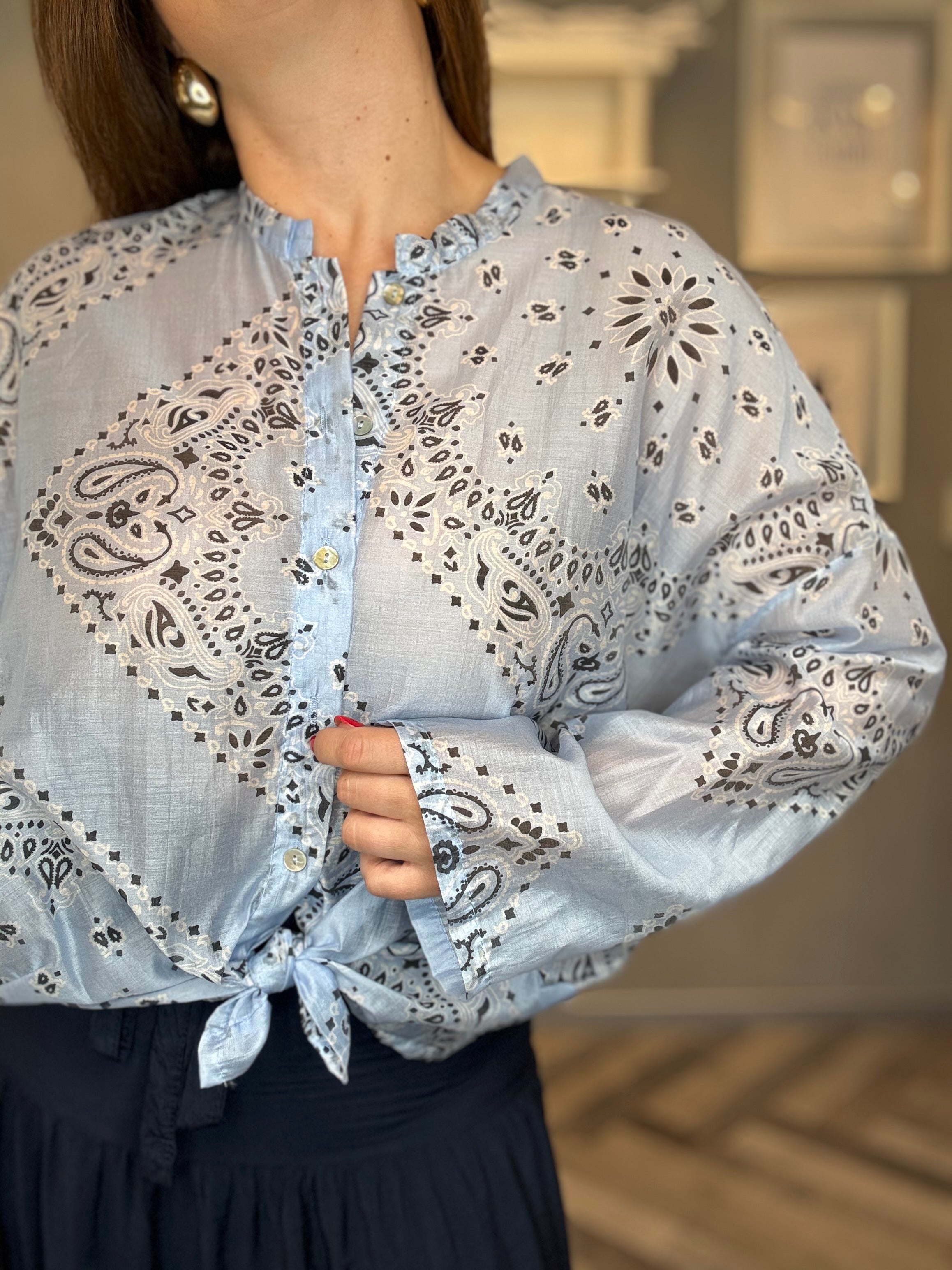Camicia bandana celeste