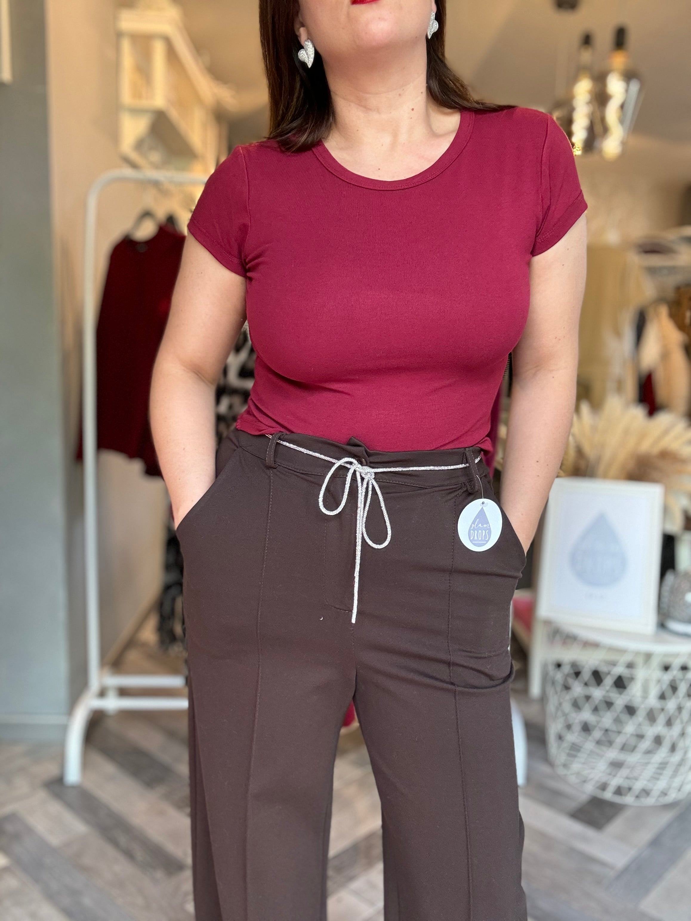 T-shirt elascizzata fondo tondo