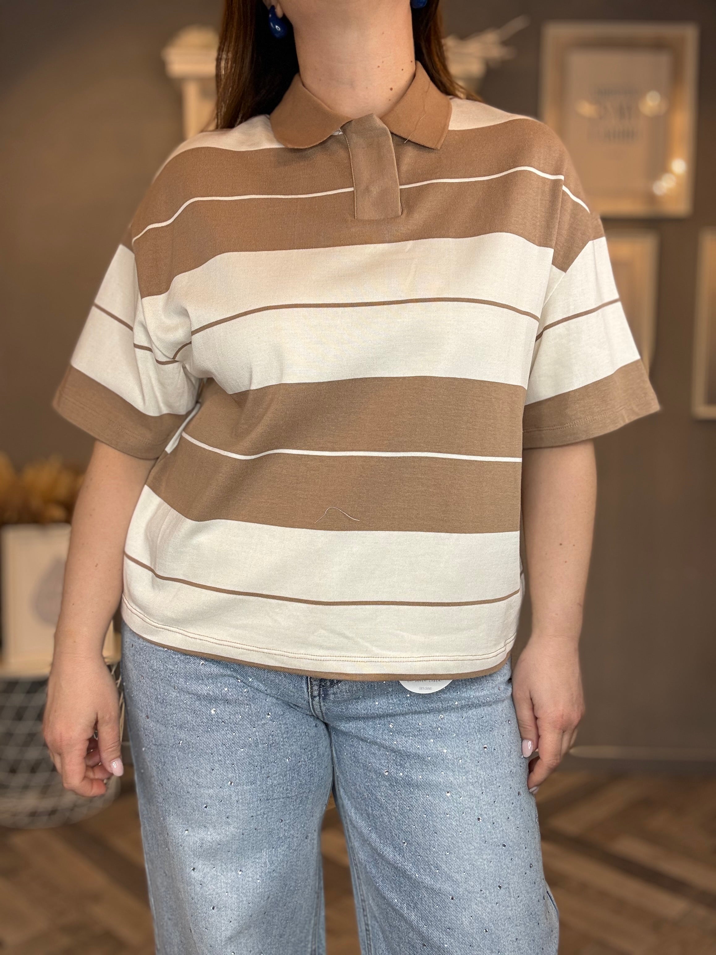 Lumina t-shirt polo a righe