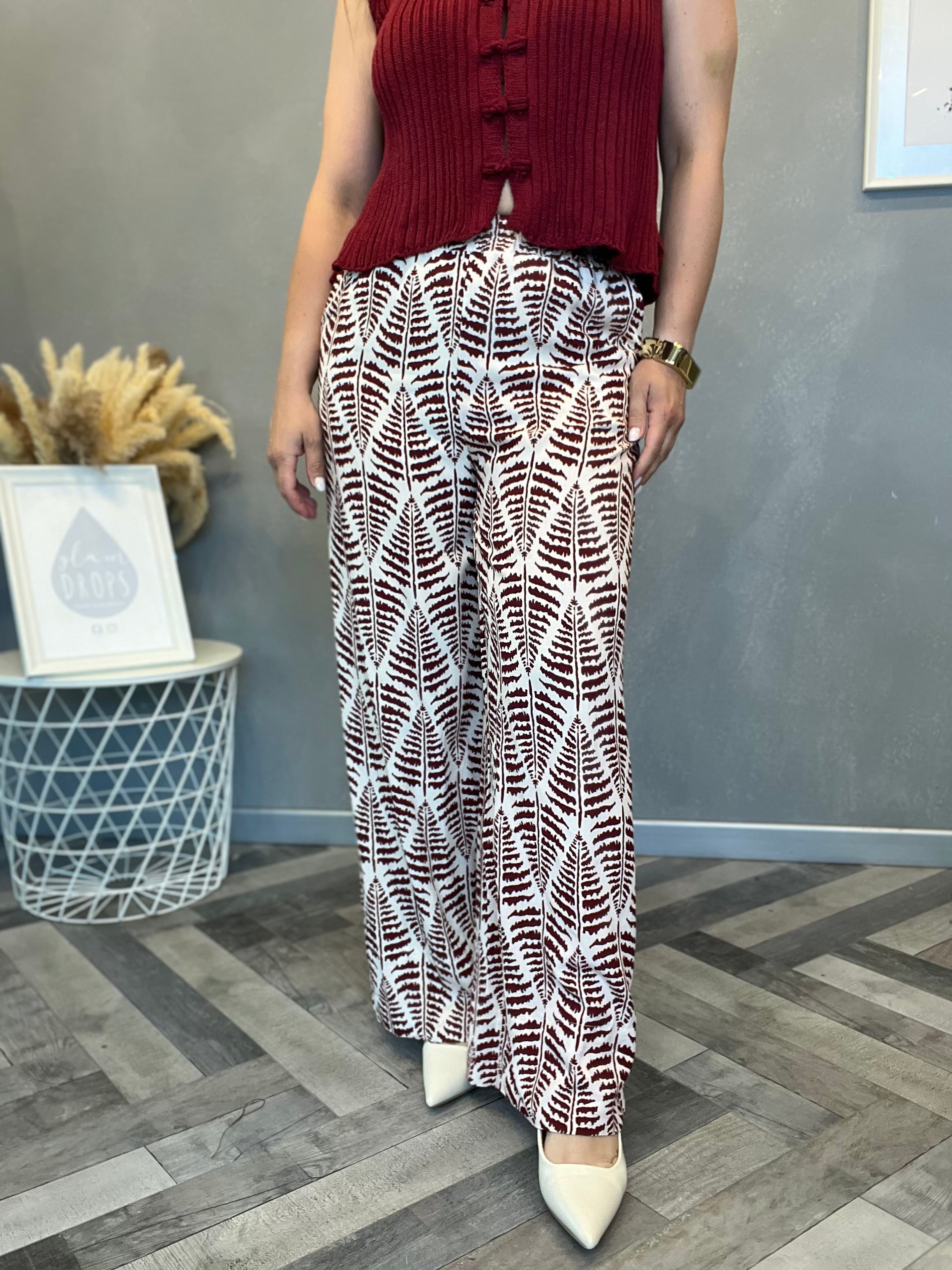 Pantalone felce bordeaux
