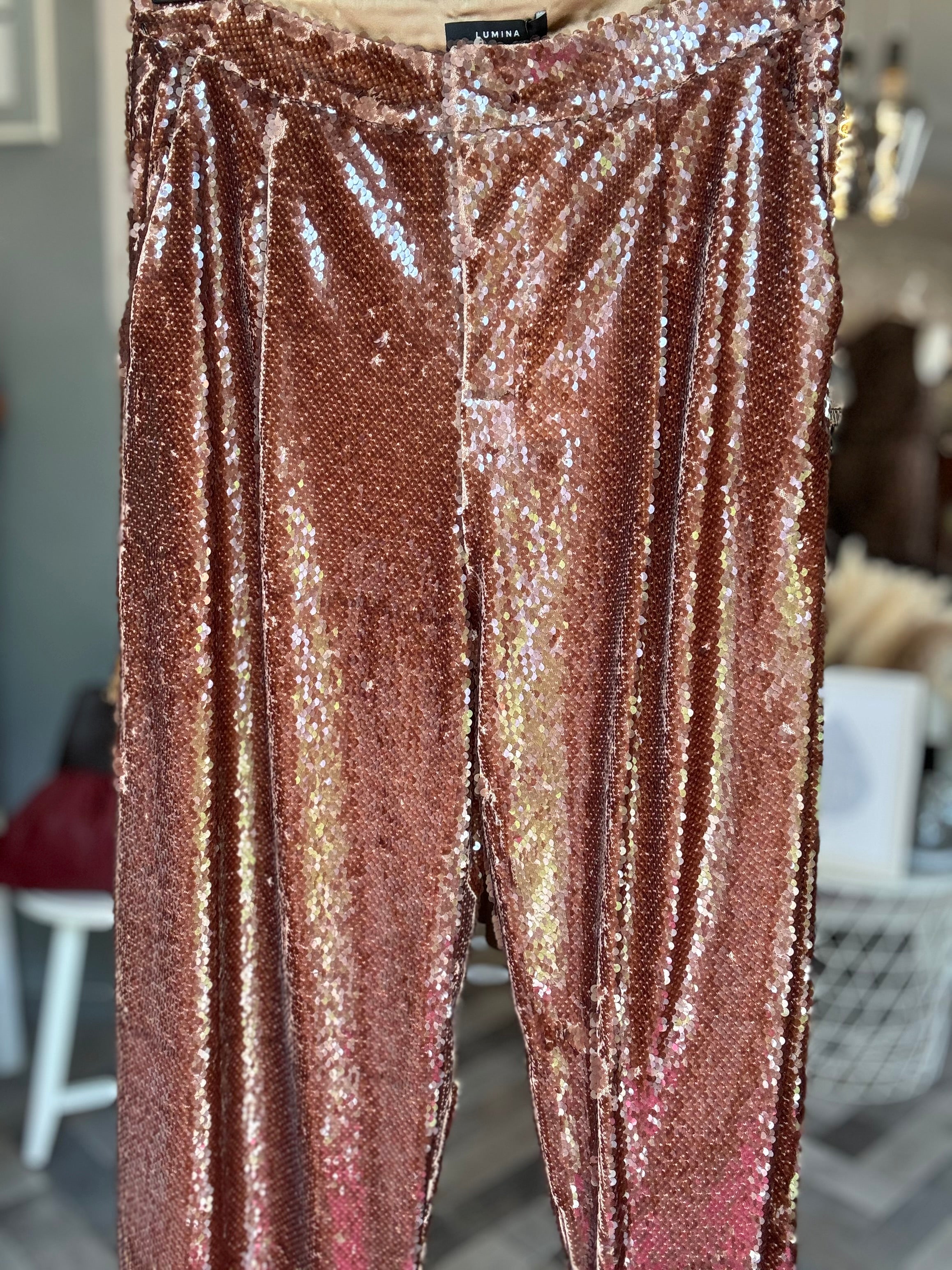 Lumina pantaloni paillttes palazzo