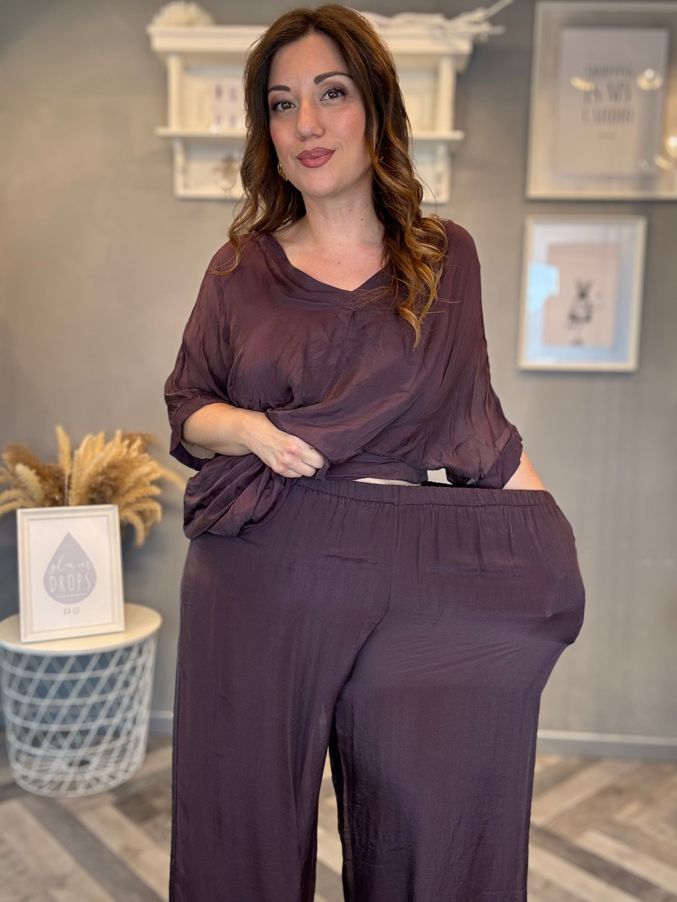 Coordinato satin vinaccia