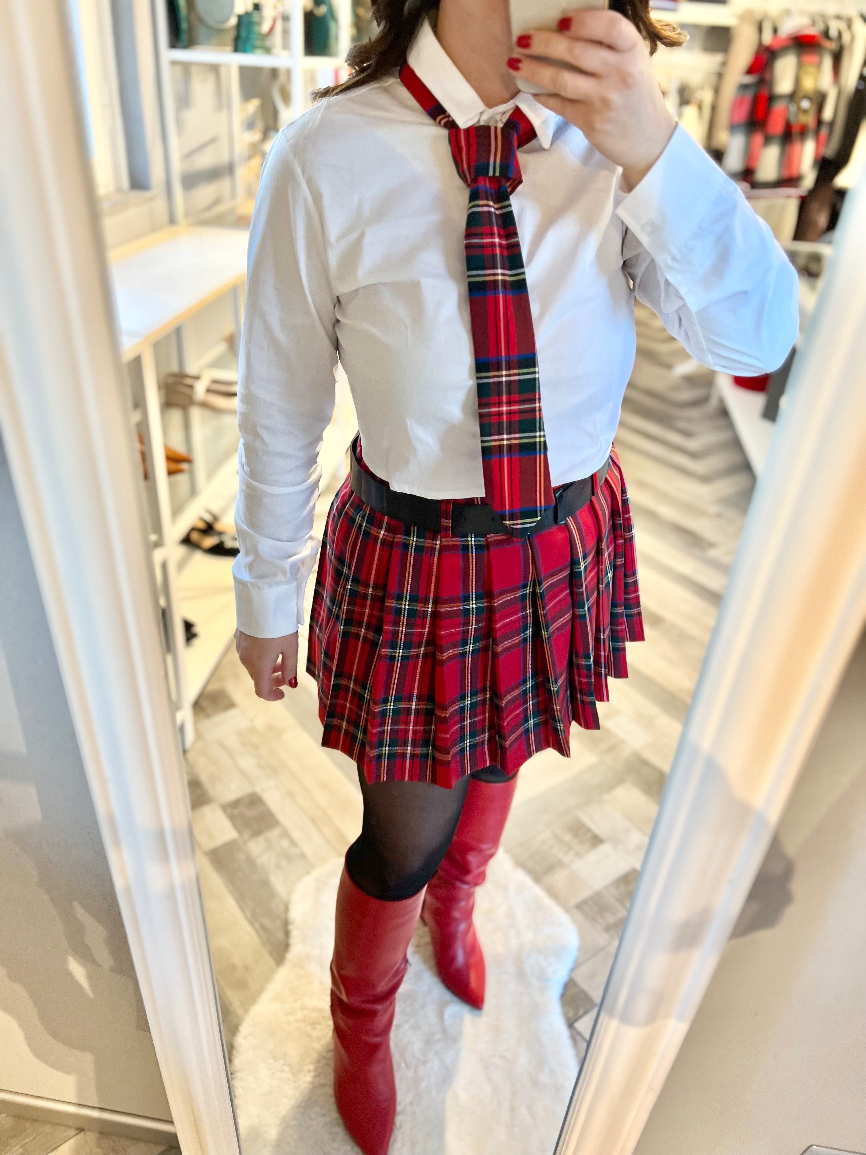 Lumina gonna scozzese a pieghe tartan