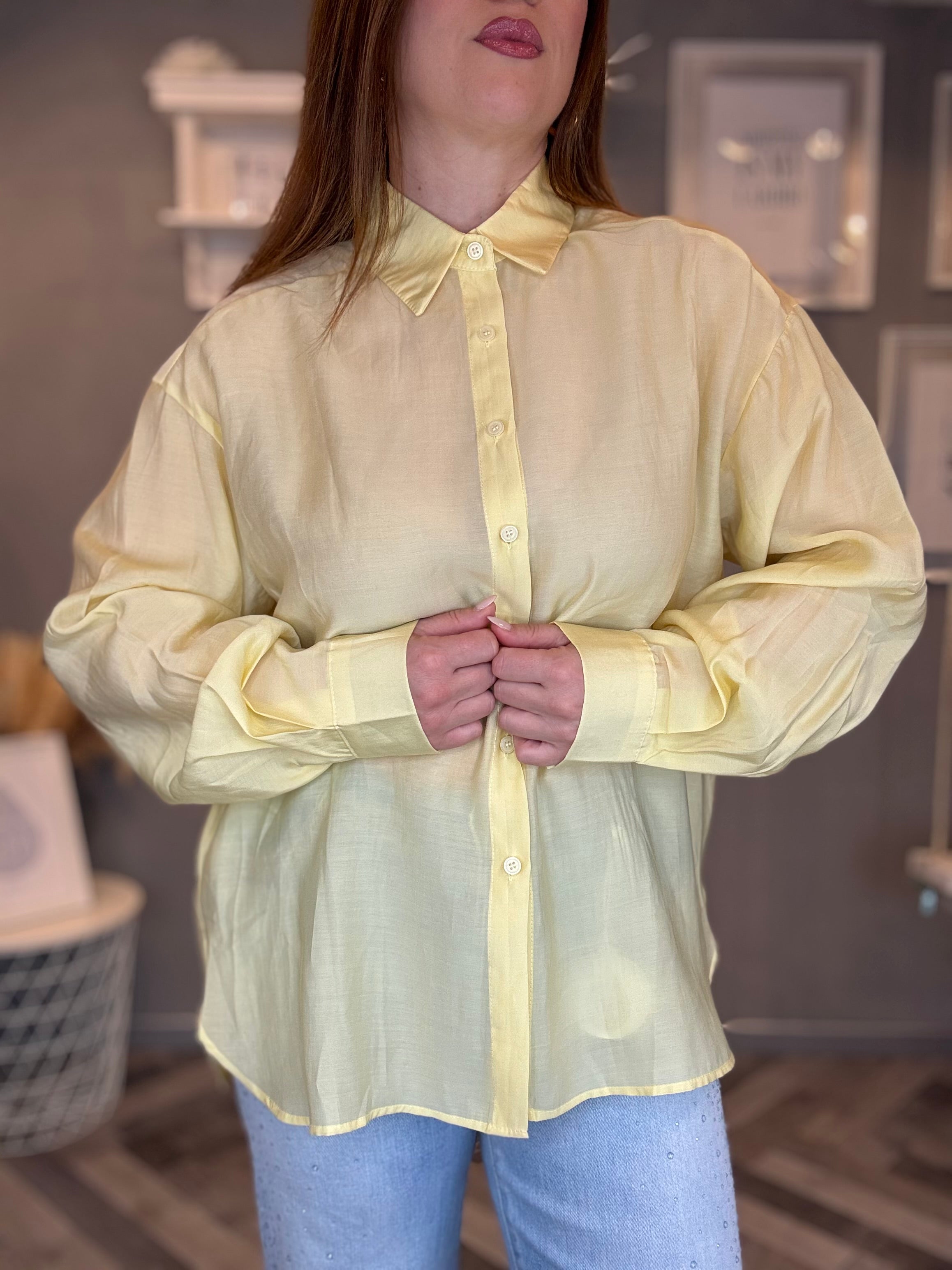 Camicia soft giallo pastello