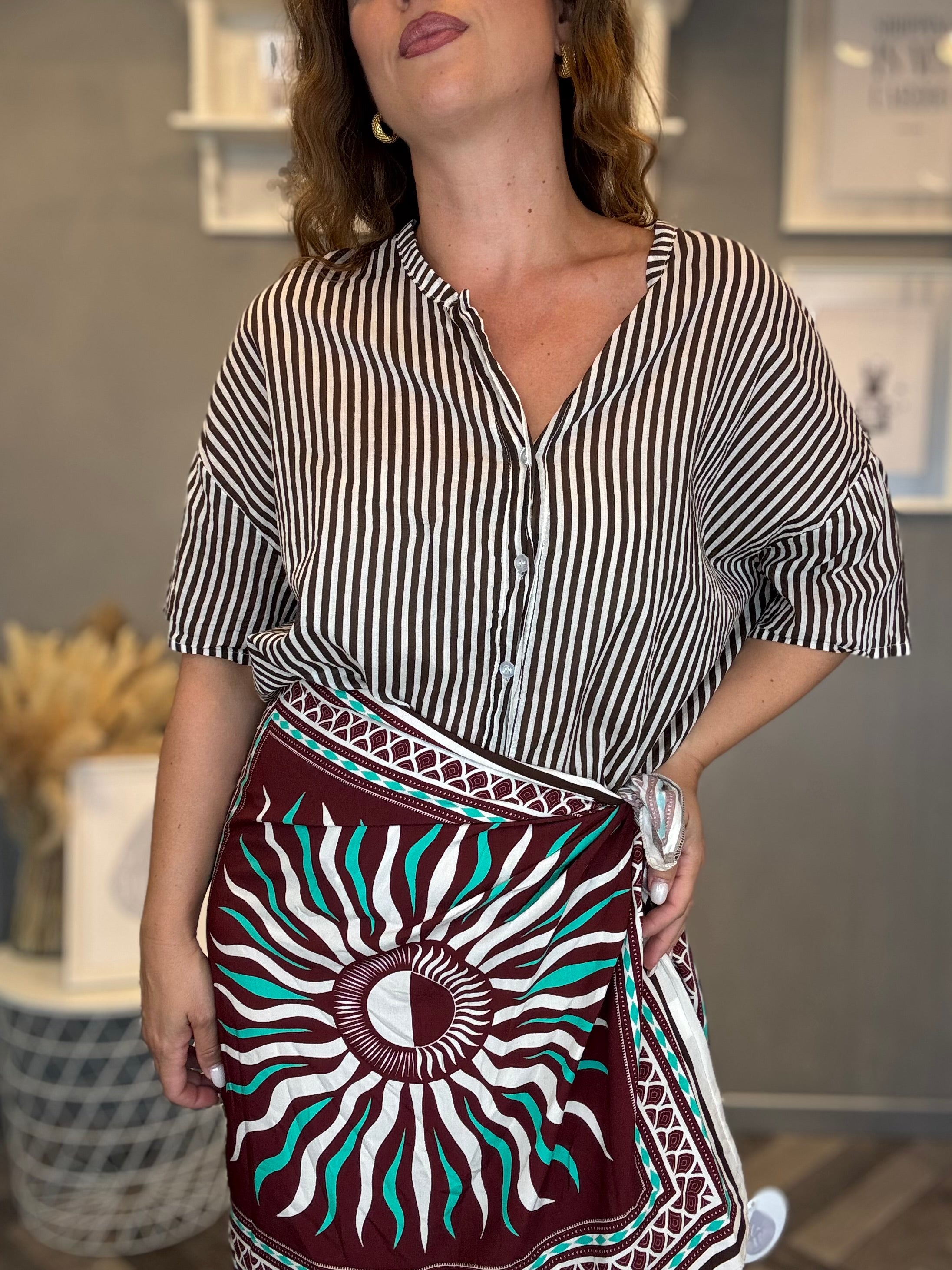 Camicia in mussola righe moro