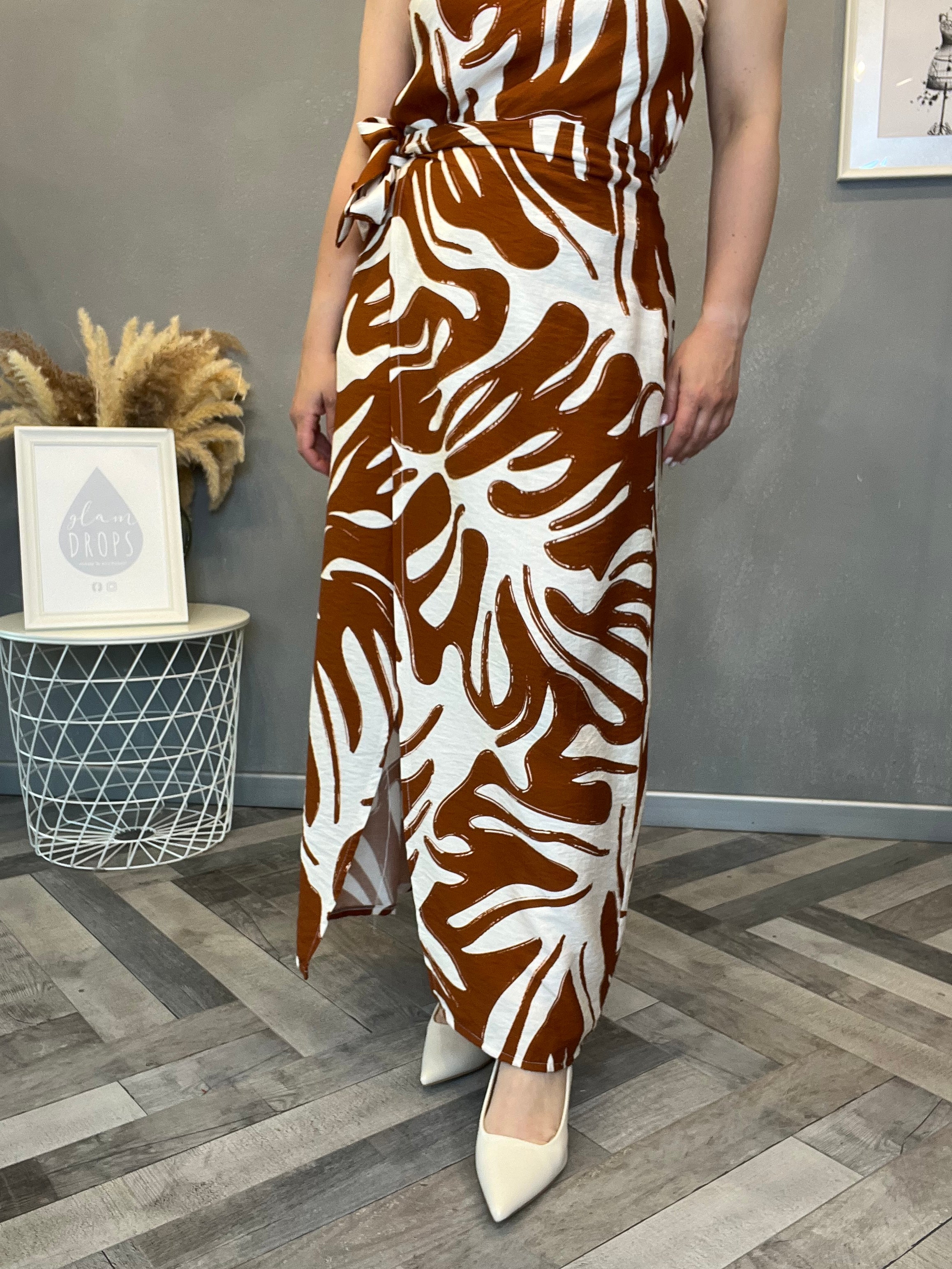 Coordinato Tropical chic cuoio