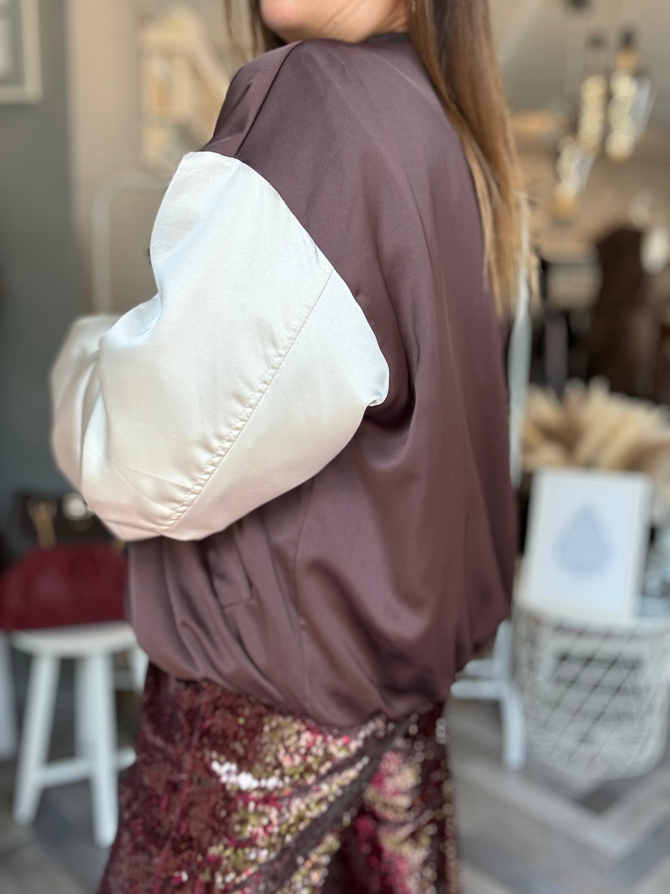 Bomber raso bicolore