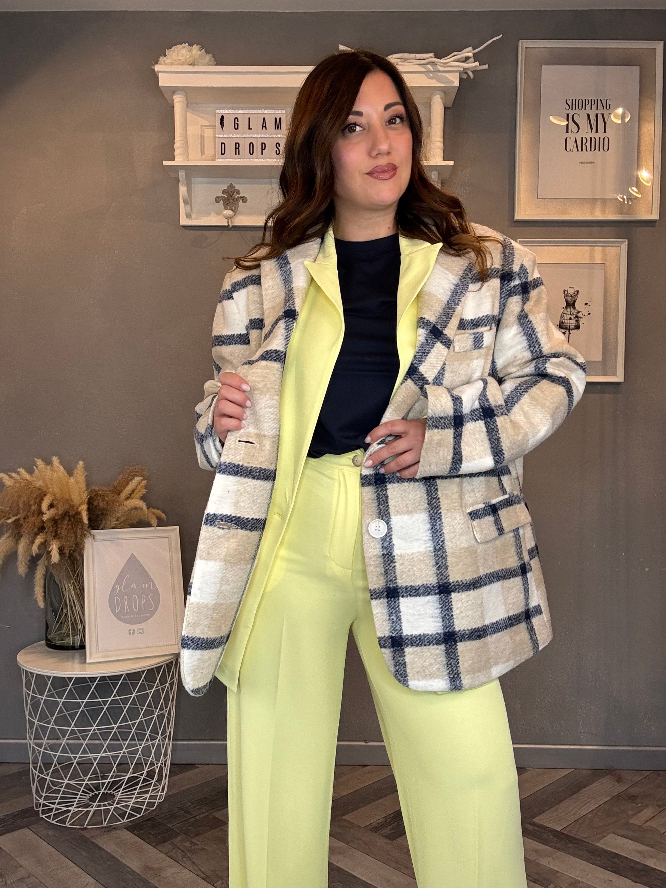 Lumina giacca cappotto a quadri