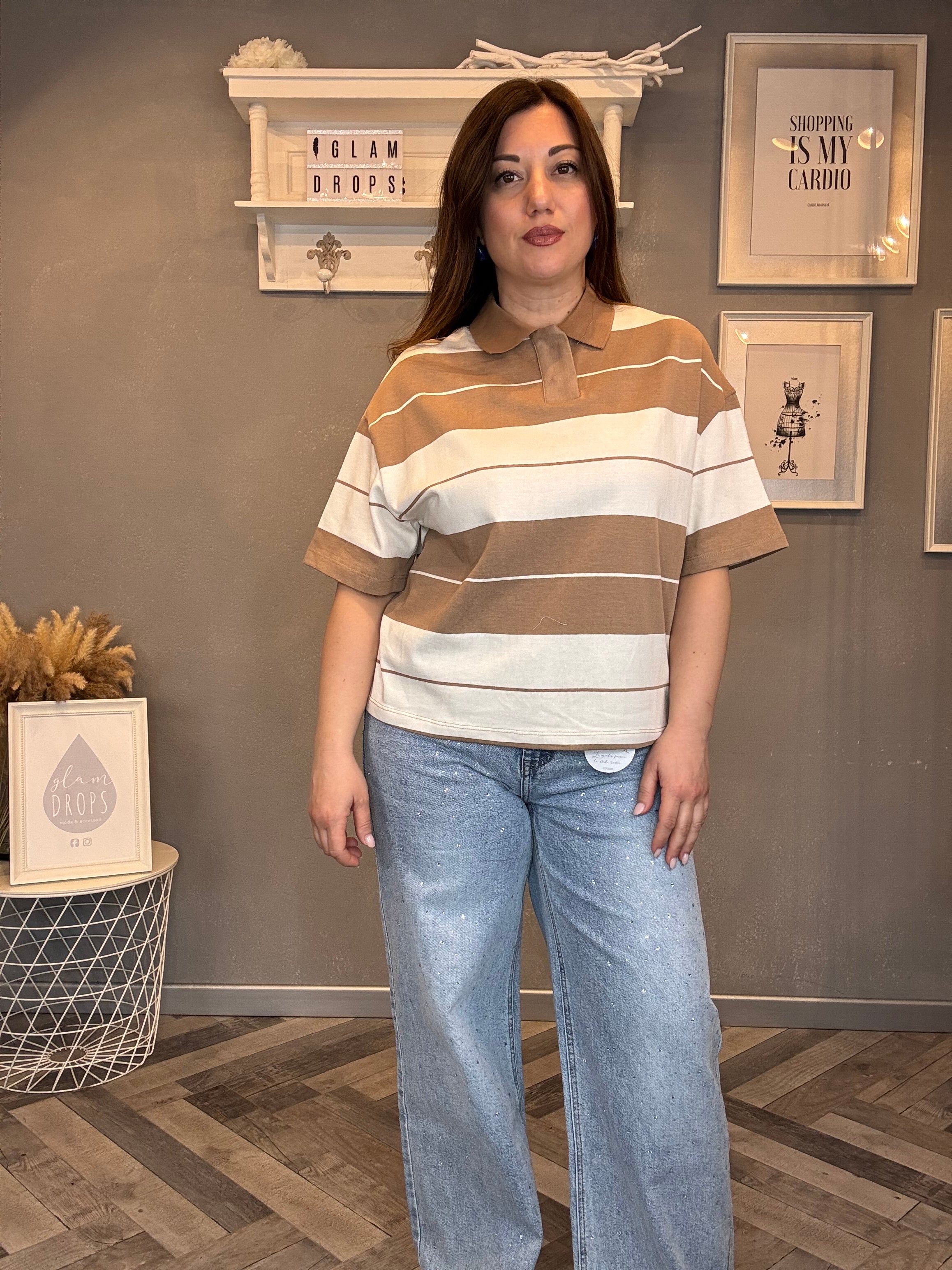 Lumina t-shirt polo a righe