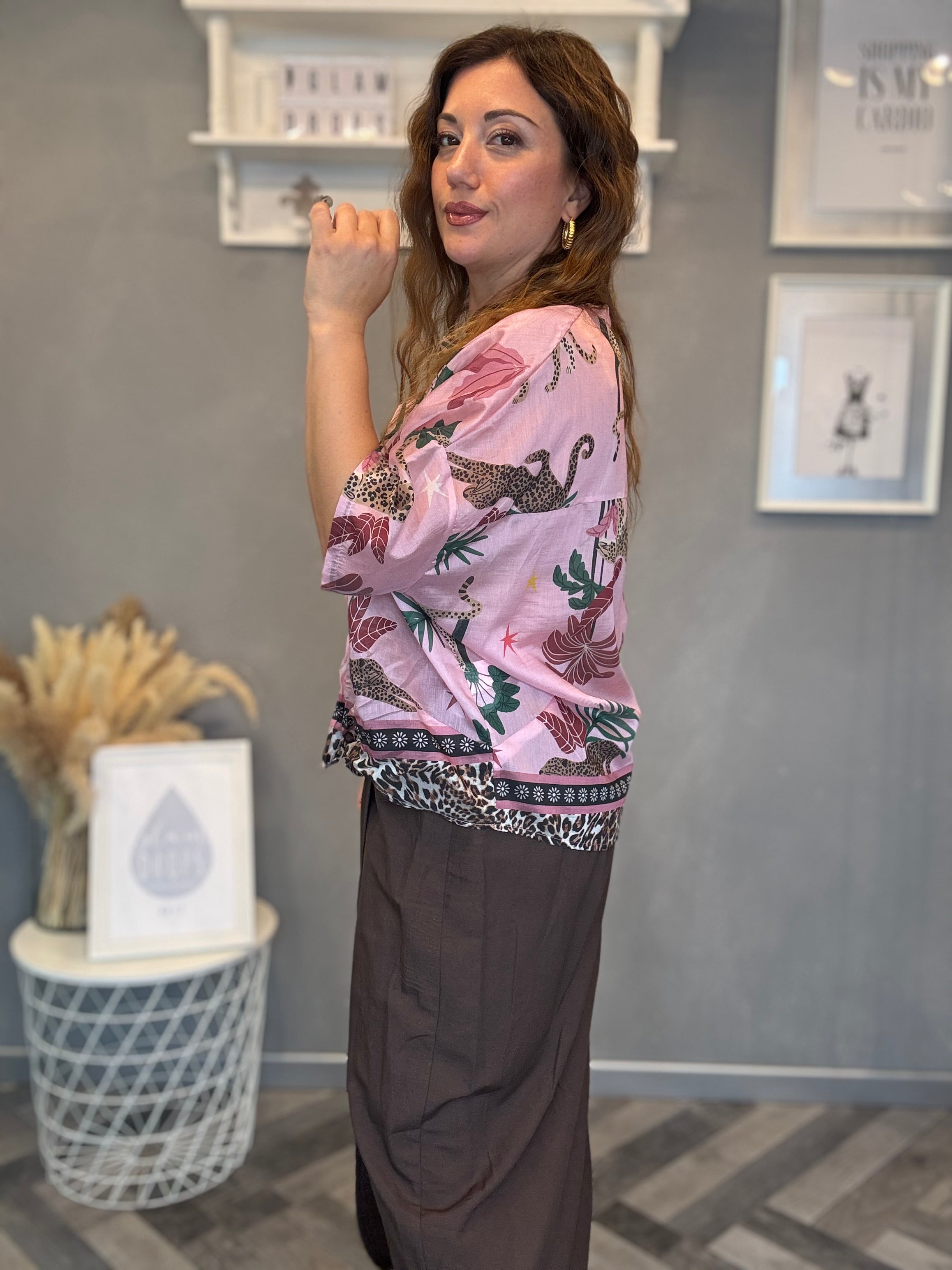 Camicia Isla Bonita Leopardo rosa