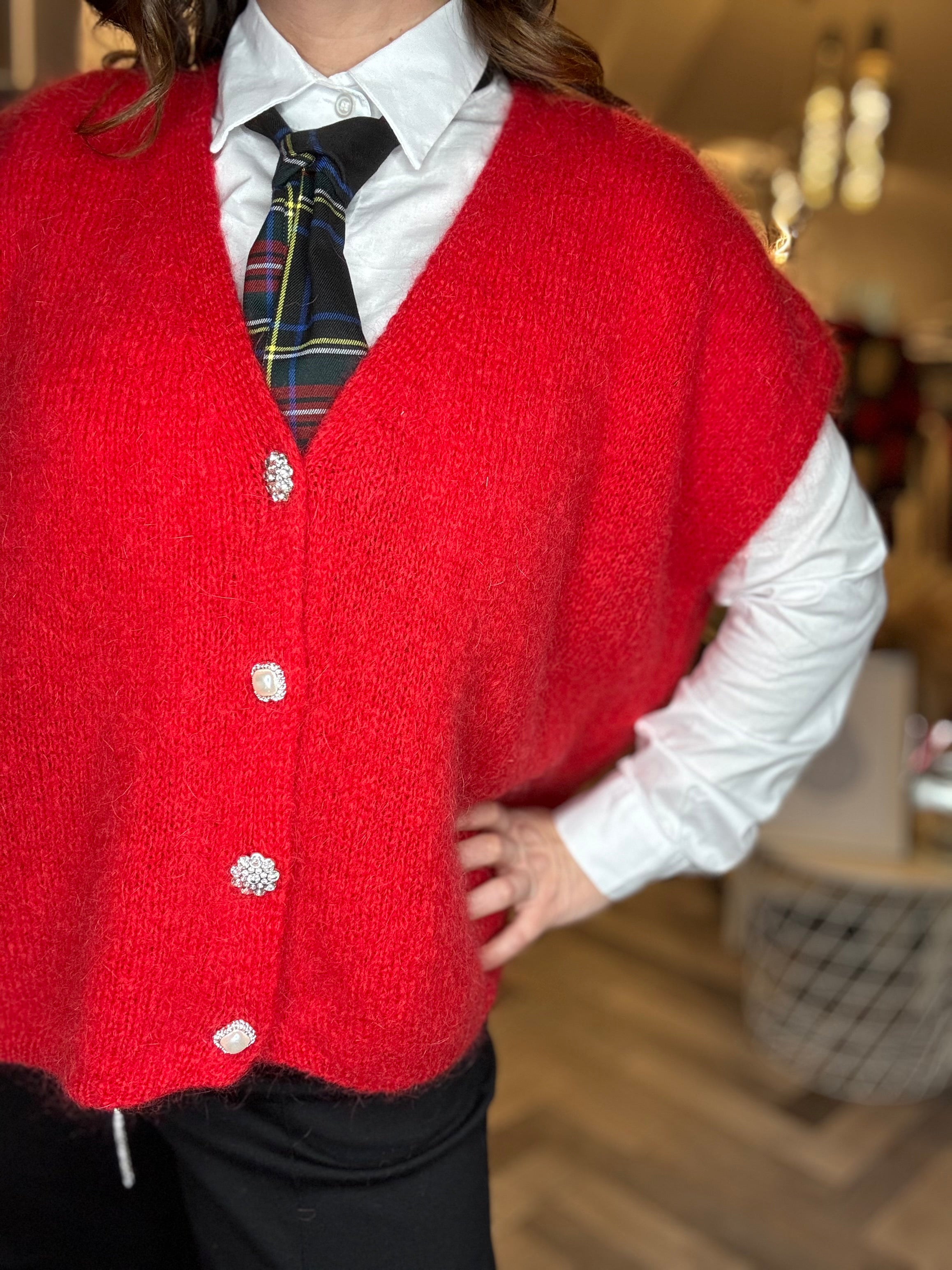 Gilet in maglia over 4 bottoni