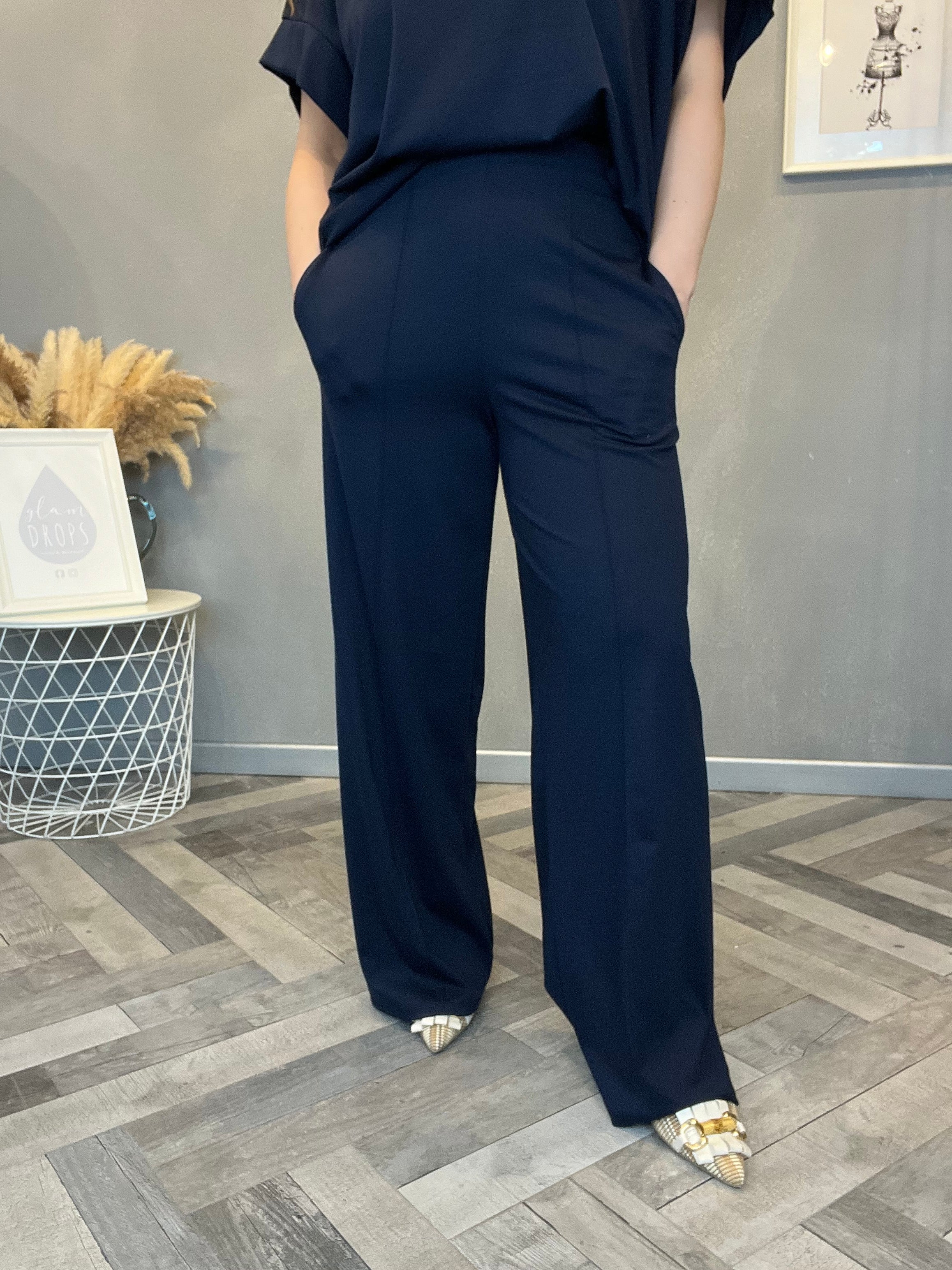 Pantalone palazzo punto Milano blu