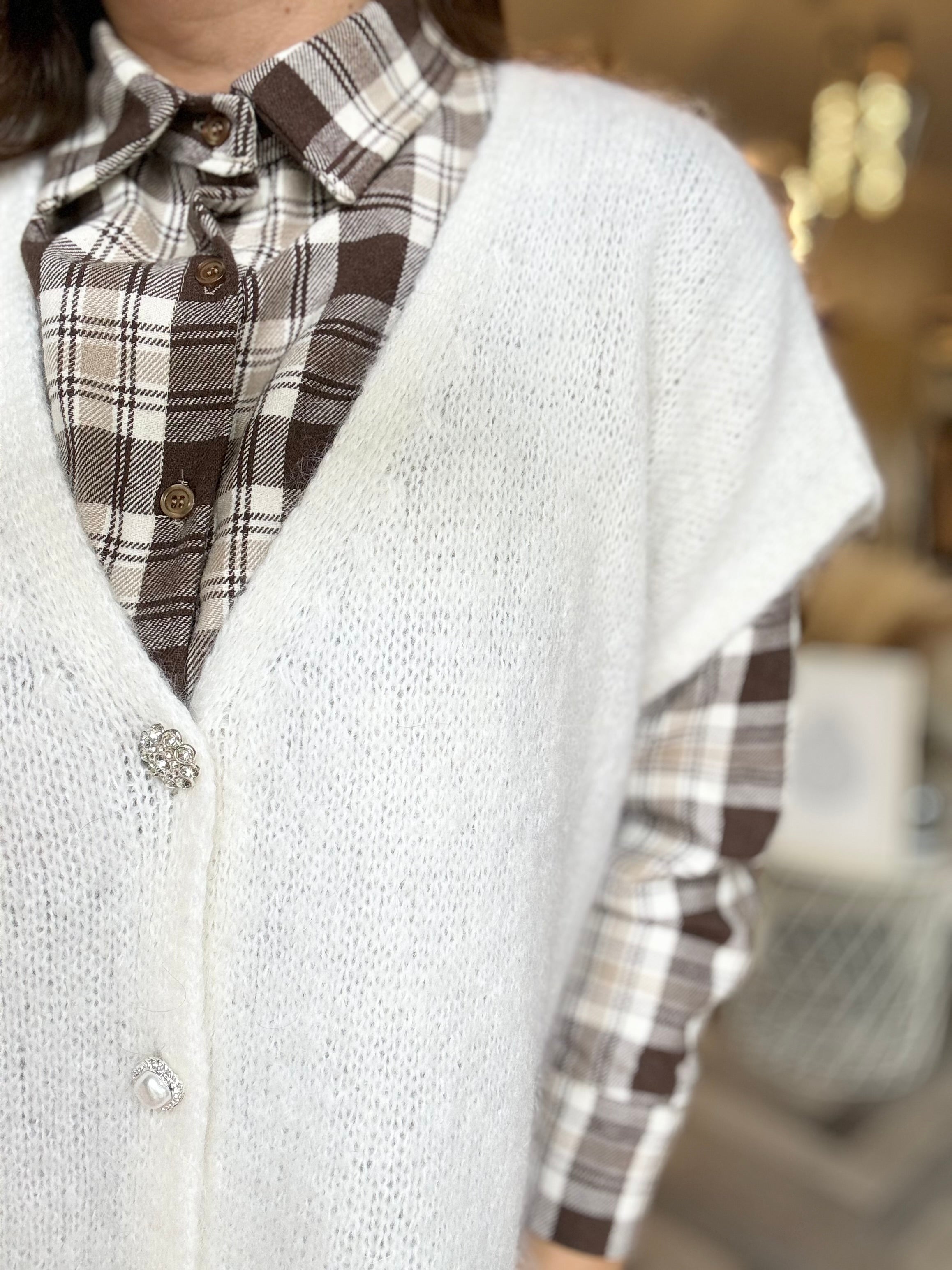 Gilet in maglia over 4 bottoni