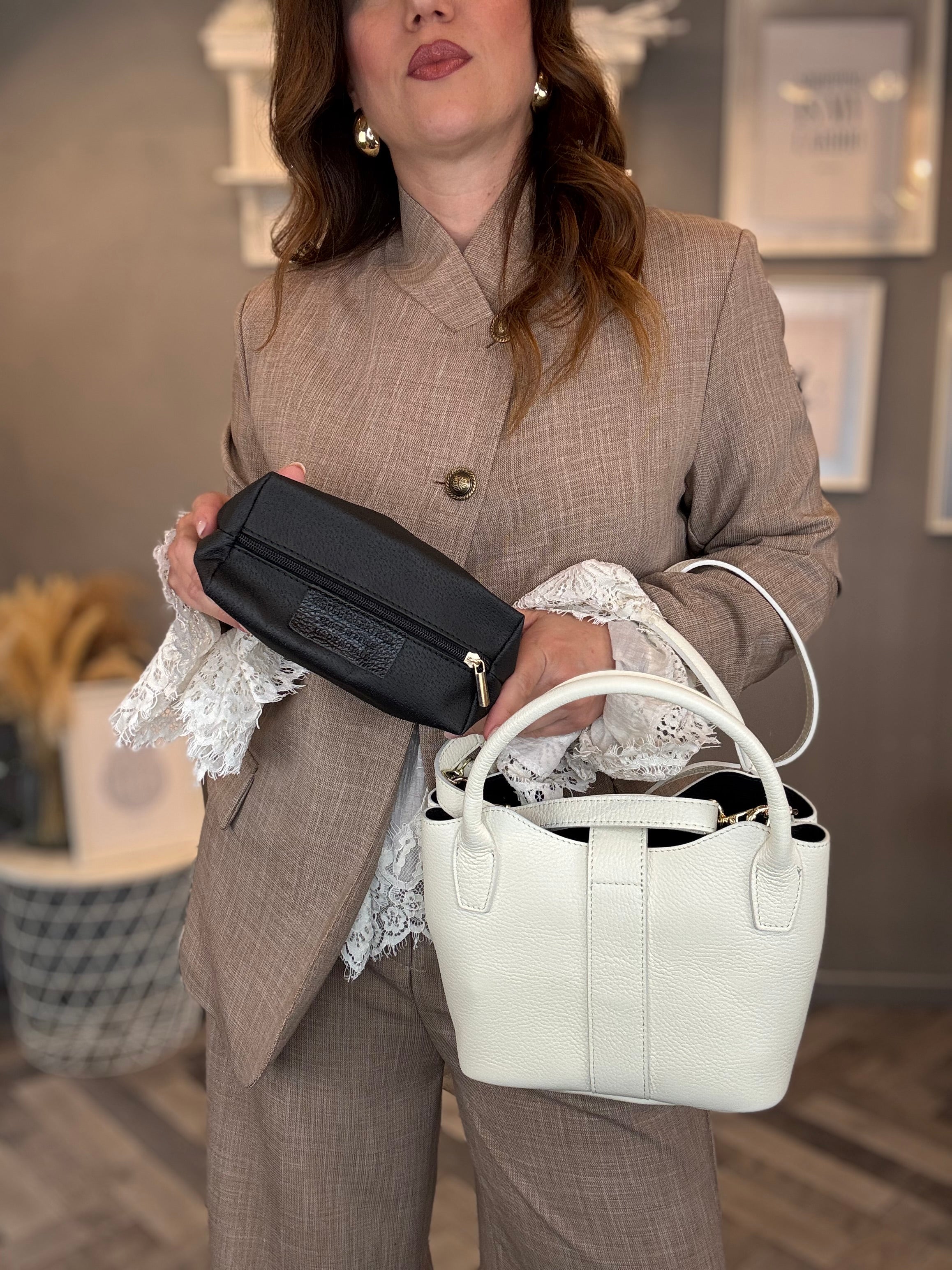 Borsa Daphne in vera pelle