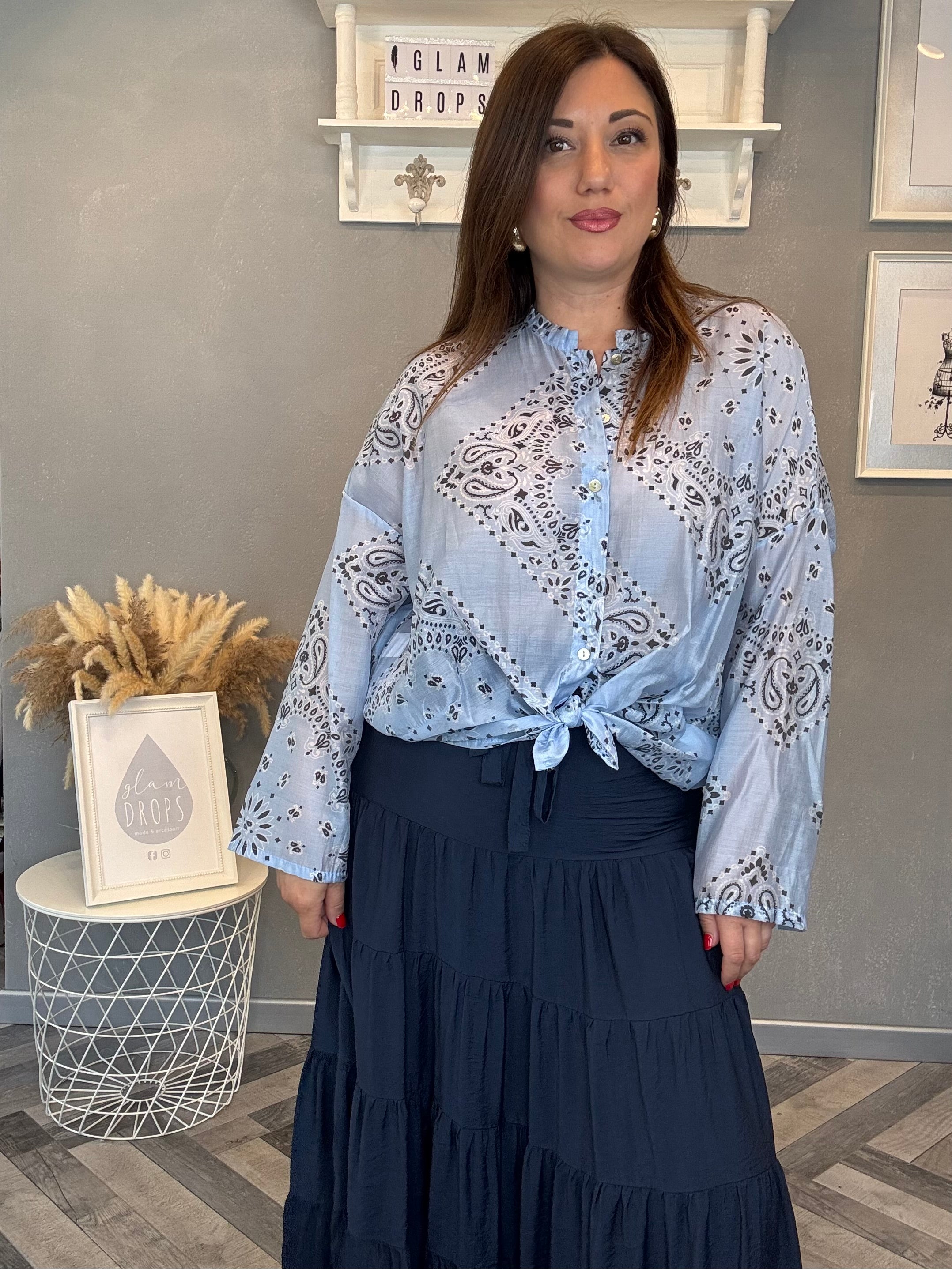 Camicia bandana celeste