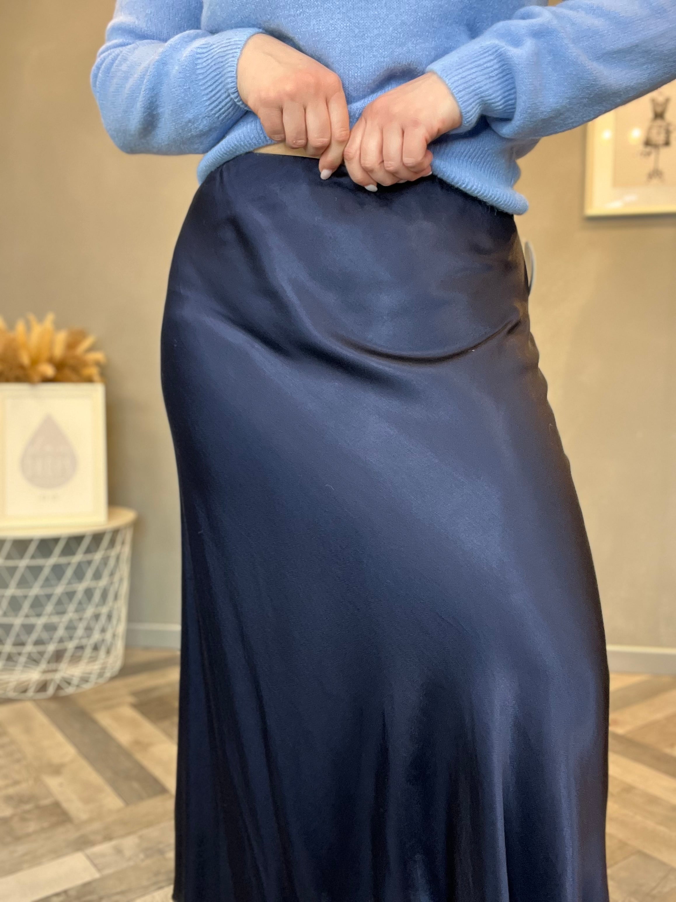 Gonna in raso di viscosa Lucy