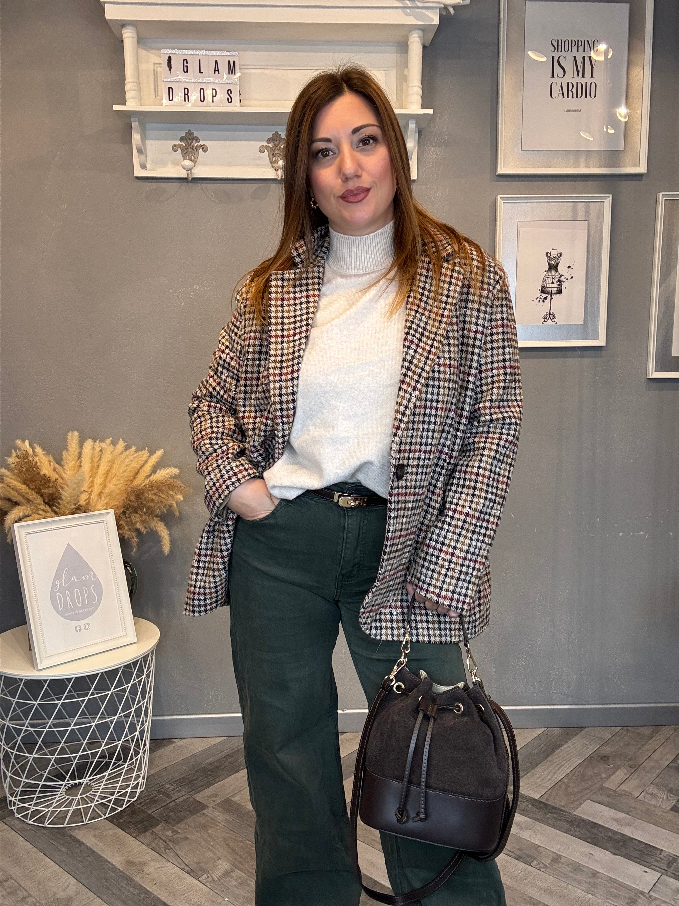 Borsa Nora secchiello in vera pelle