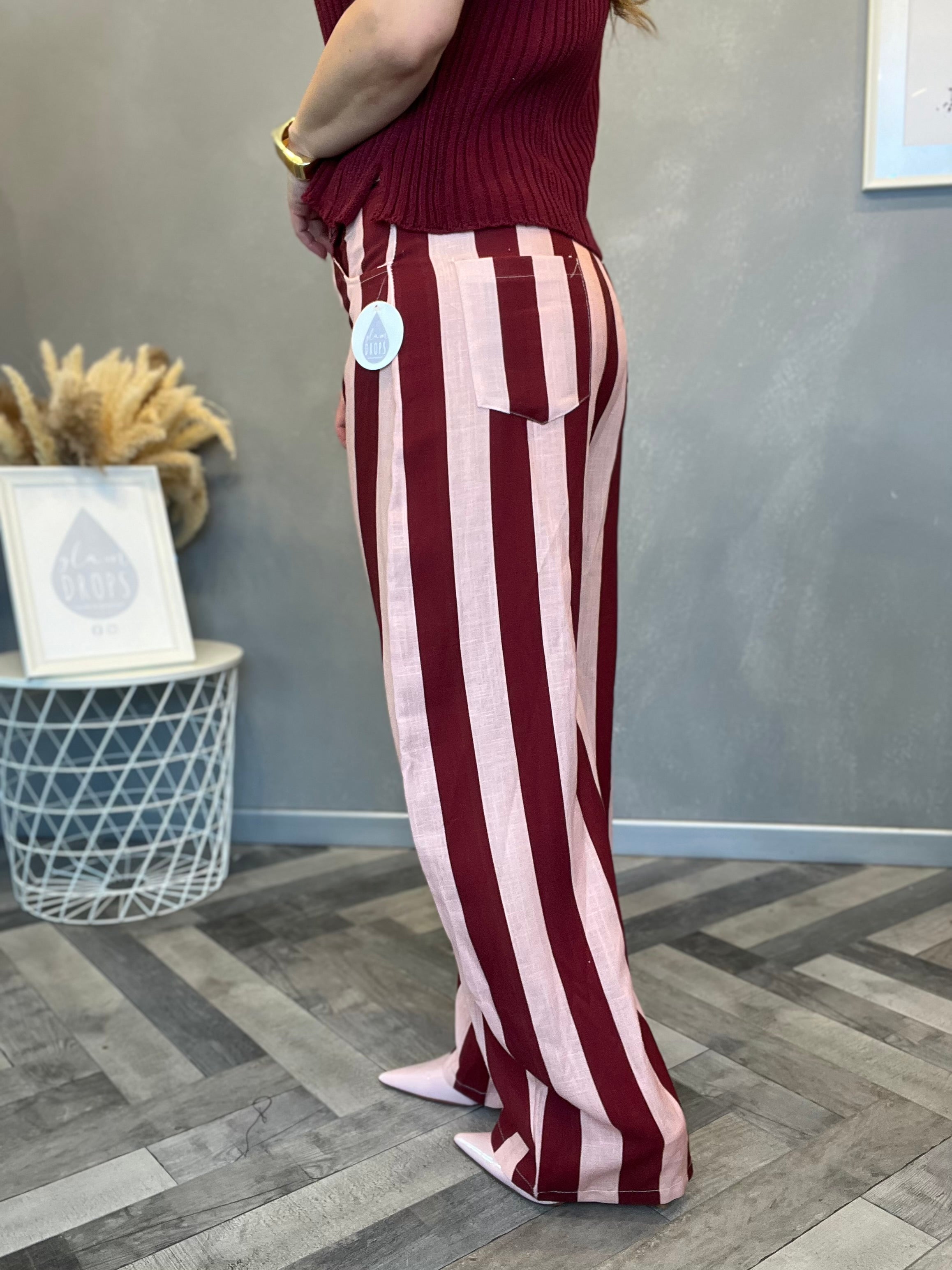 Pantalone Riviera rosa e bordeaux