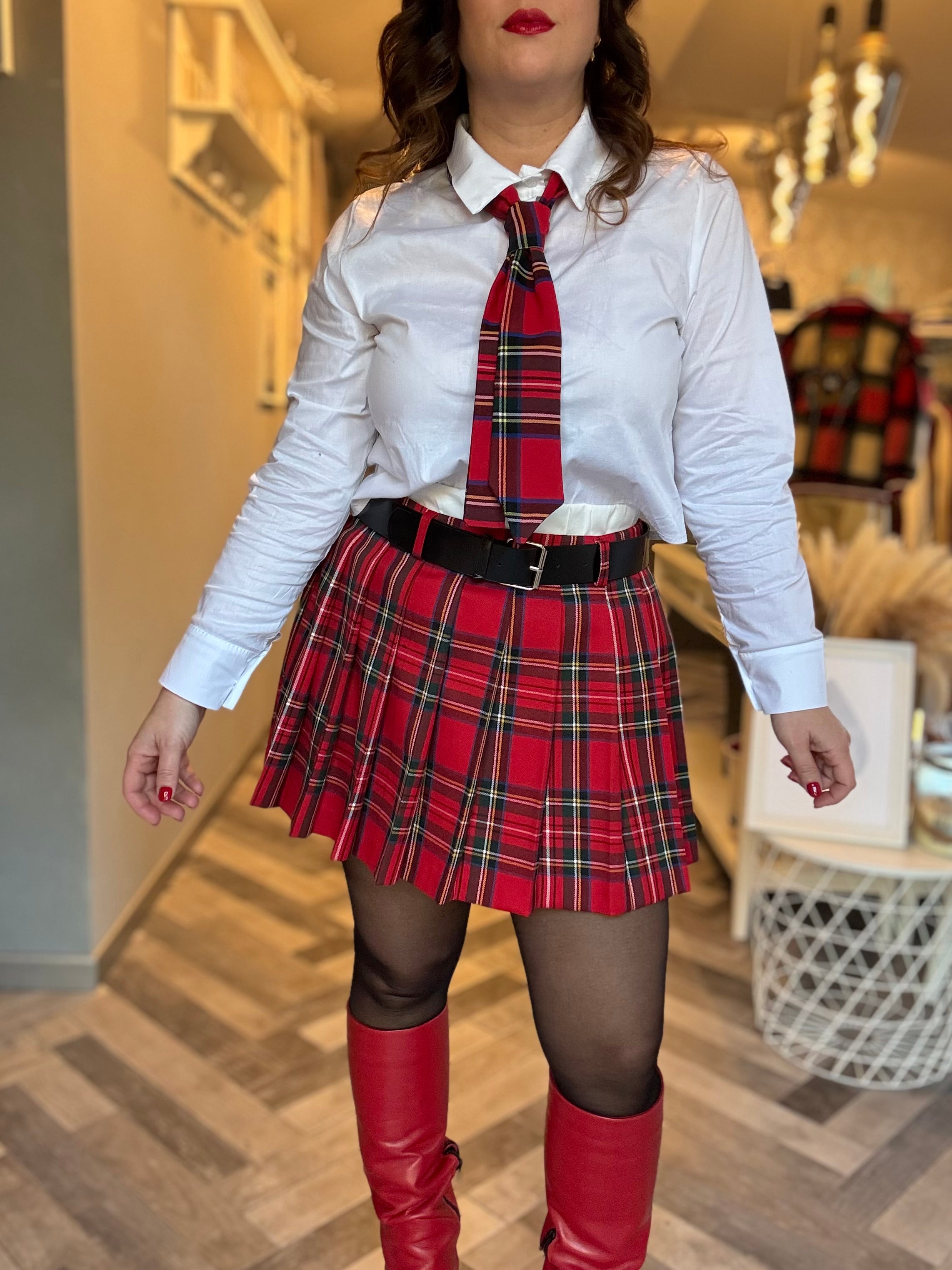 Lumina gonna scozzese a pieghe tartan