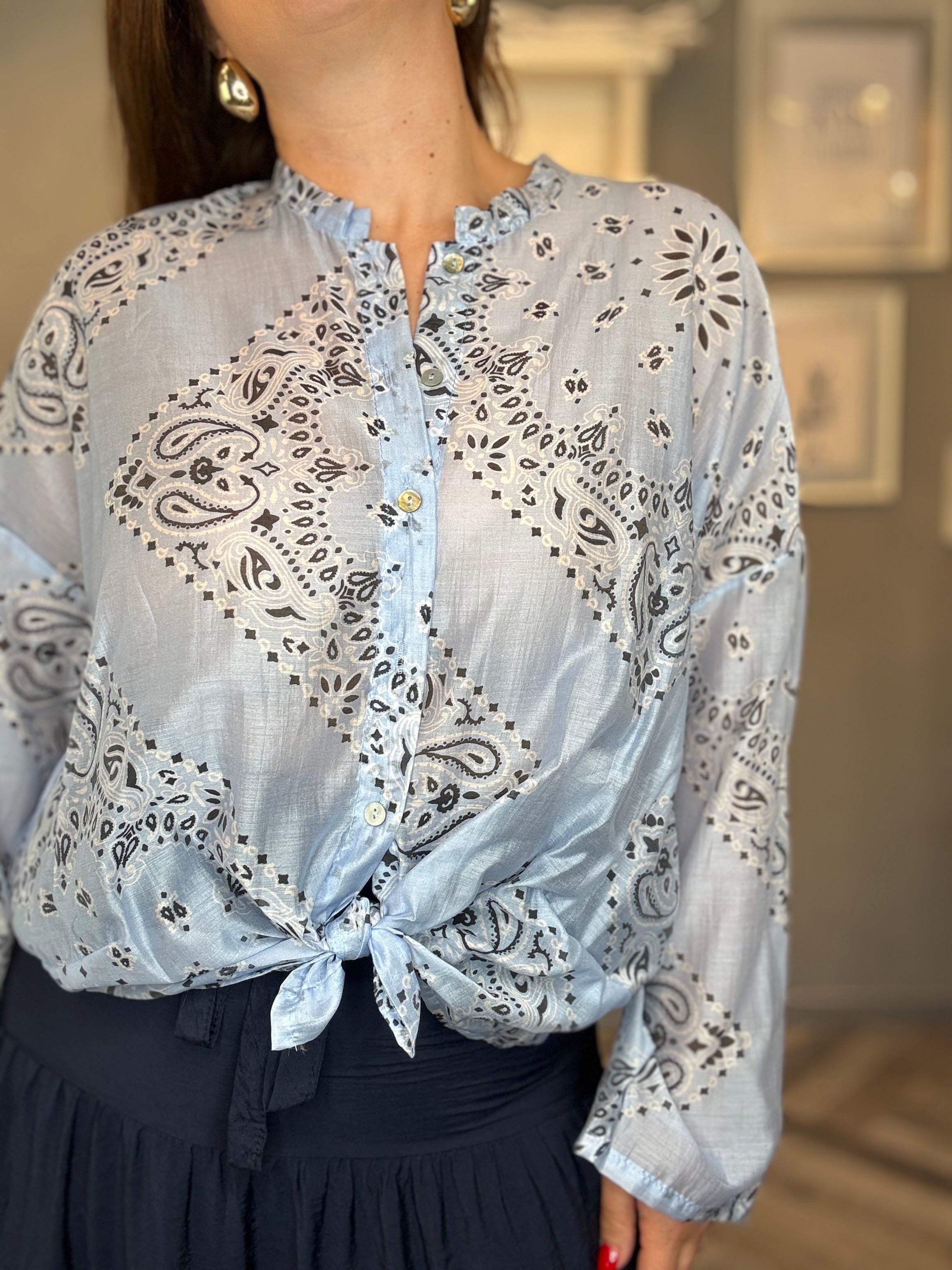 Camicia bandana celeste