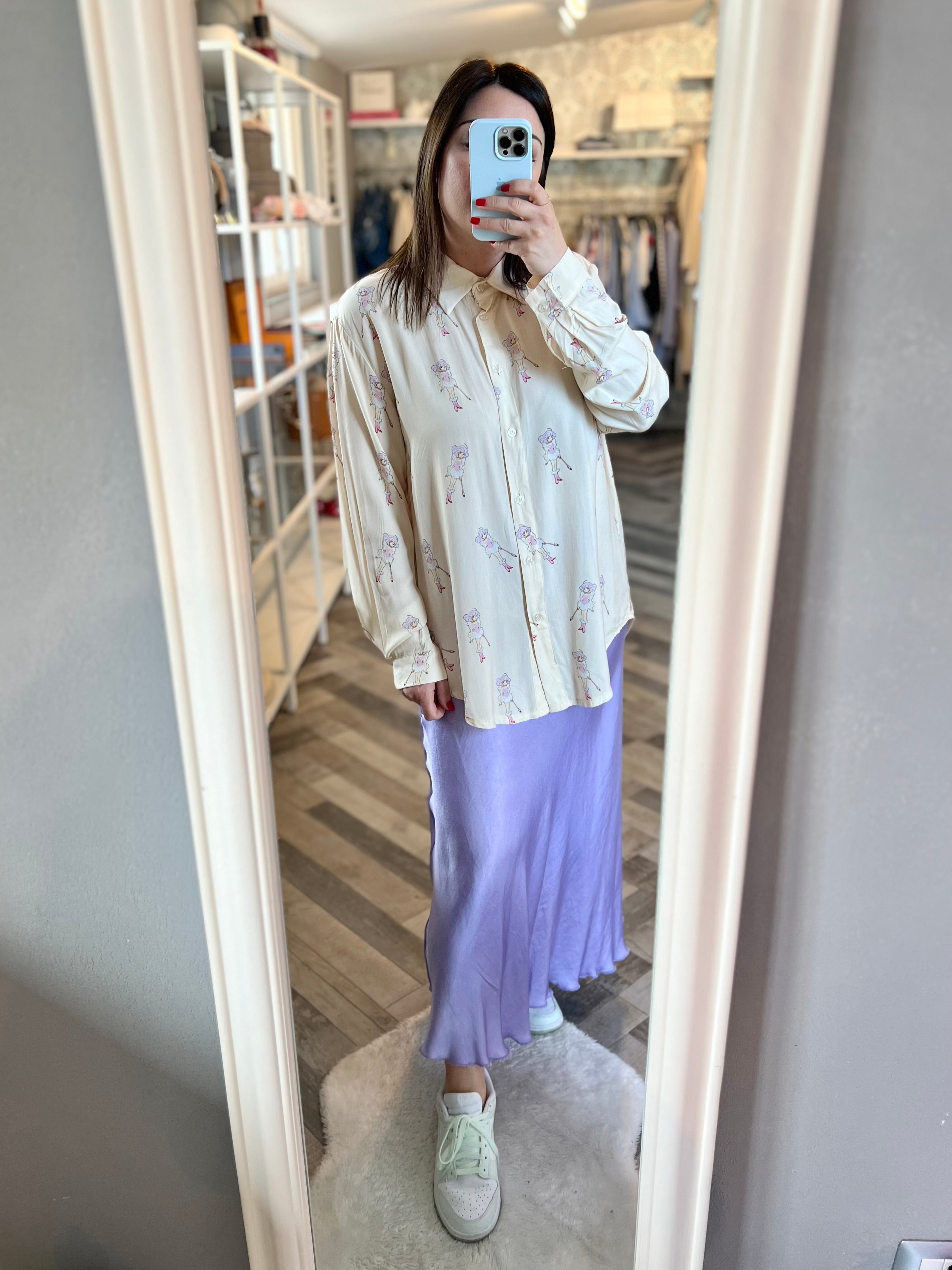 Gonna in raso di viscosa Lucy