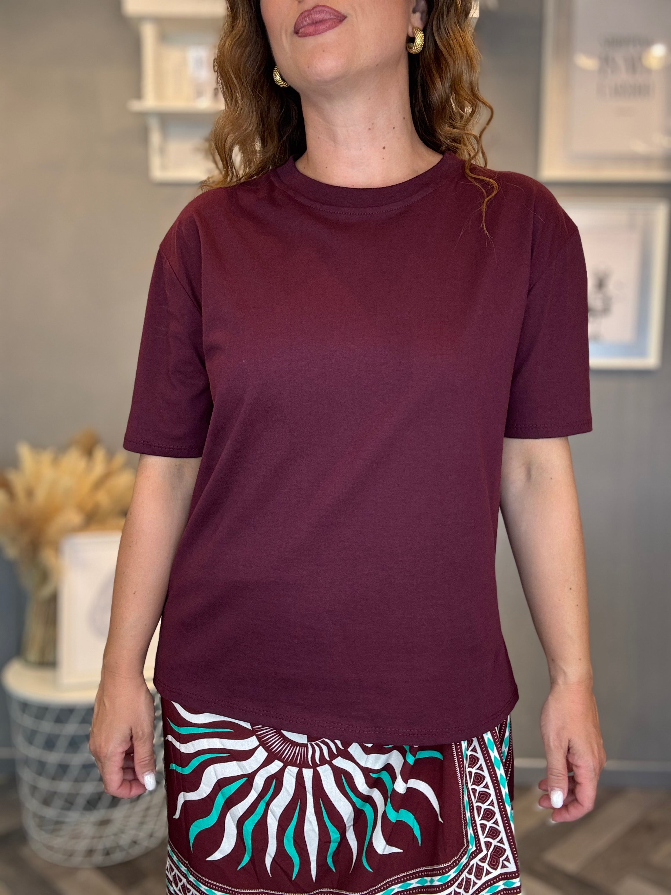 T-shirt basic bordeaux