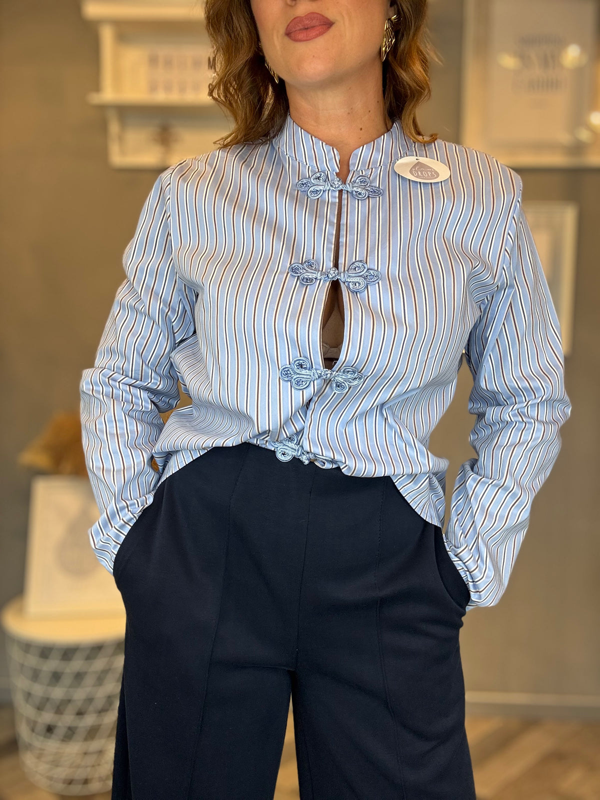 Pantalone palazzo punto Milano blu