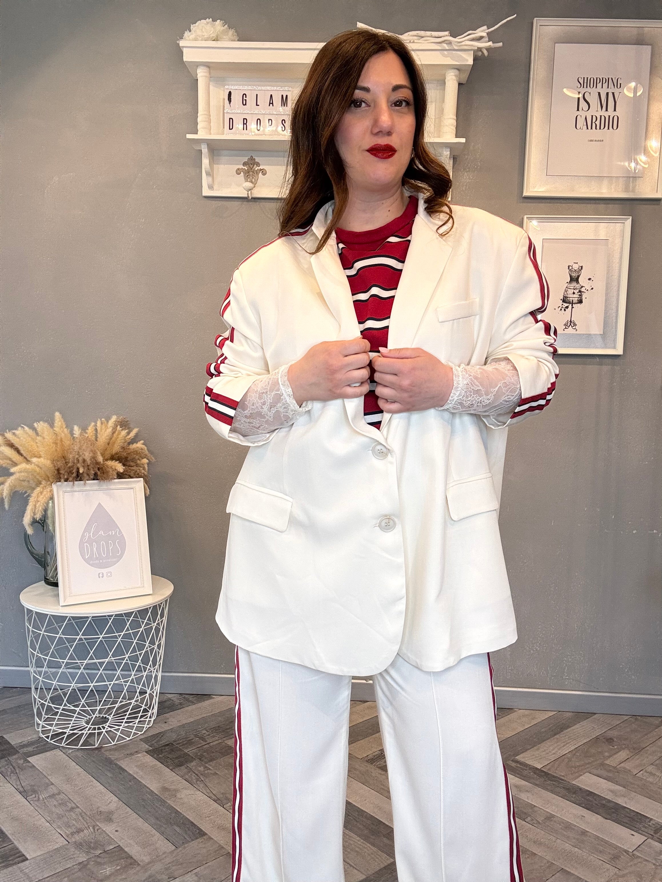 Lumina blazer over con righe laterali