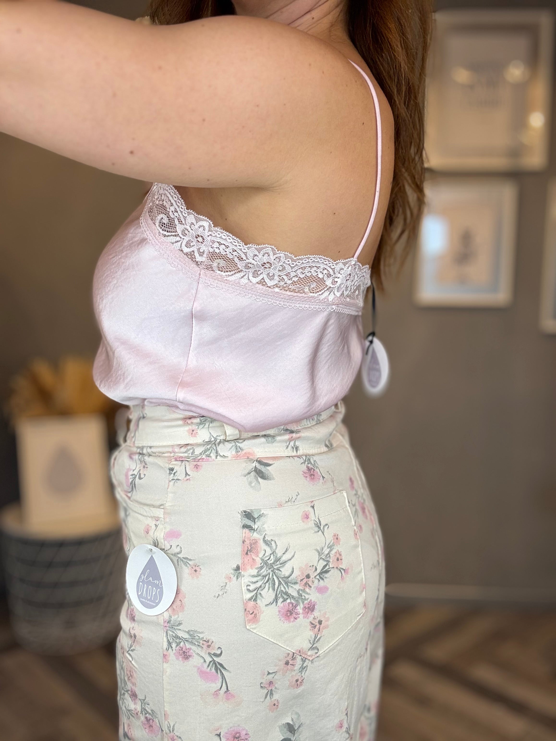 Pantalone Flower Pastel bianco
