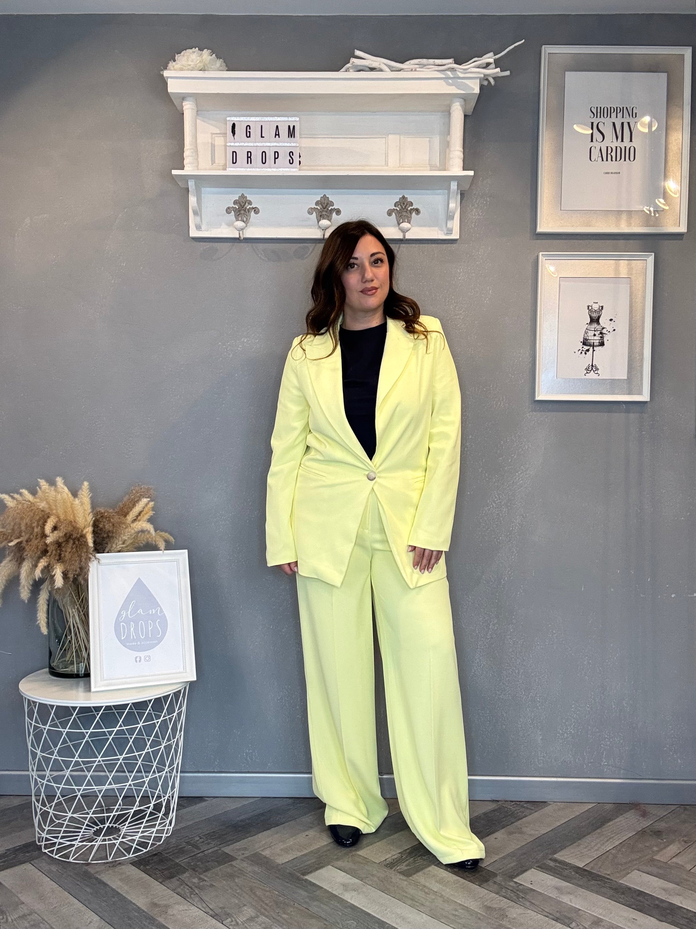 Blazer monopetto giallo pastello