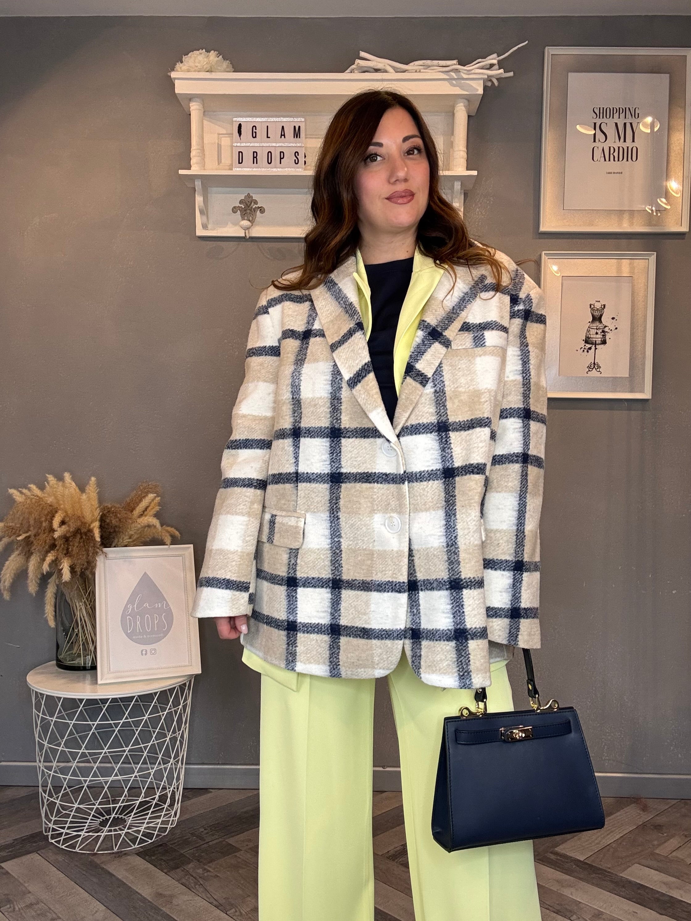 Lumina giacca cappotto a quadri