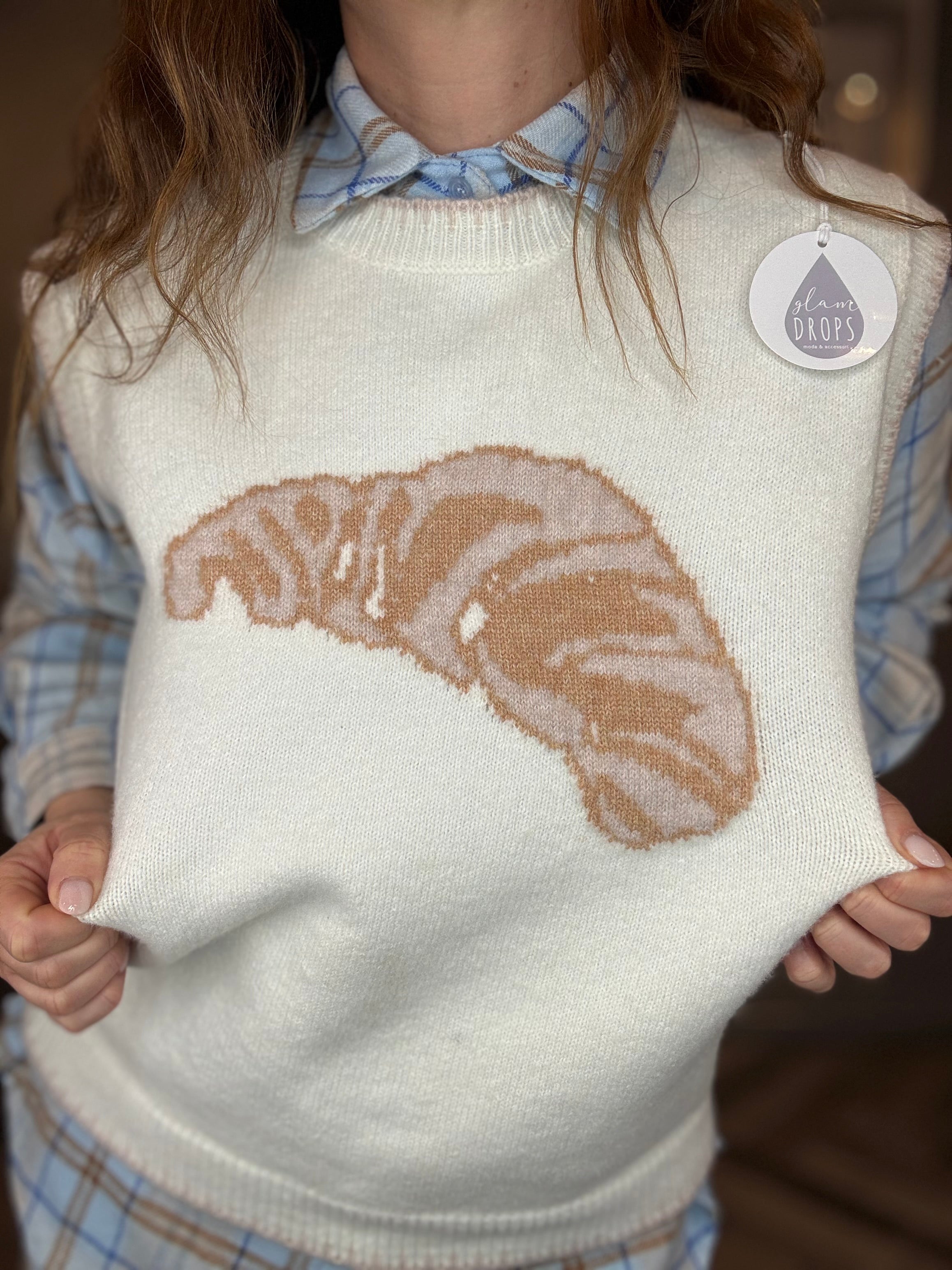Gilet in maglia croissant