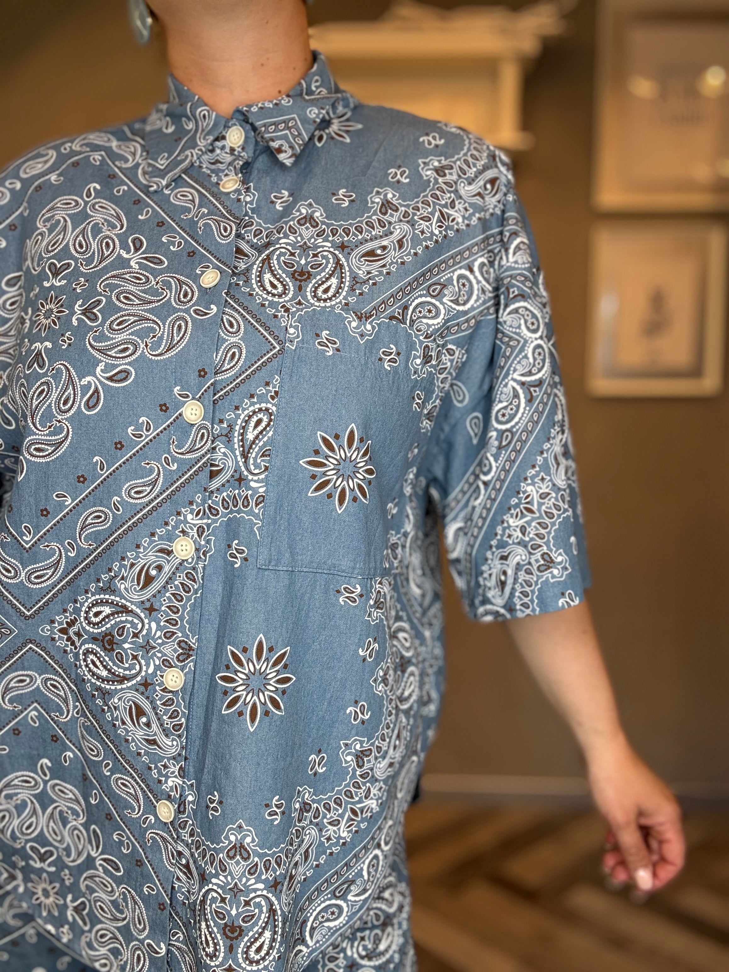 Lumina camicia jeans paisley bandana