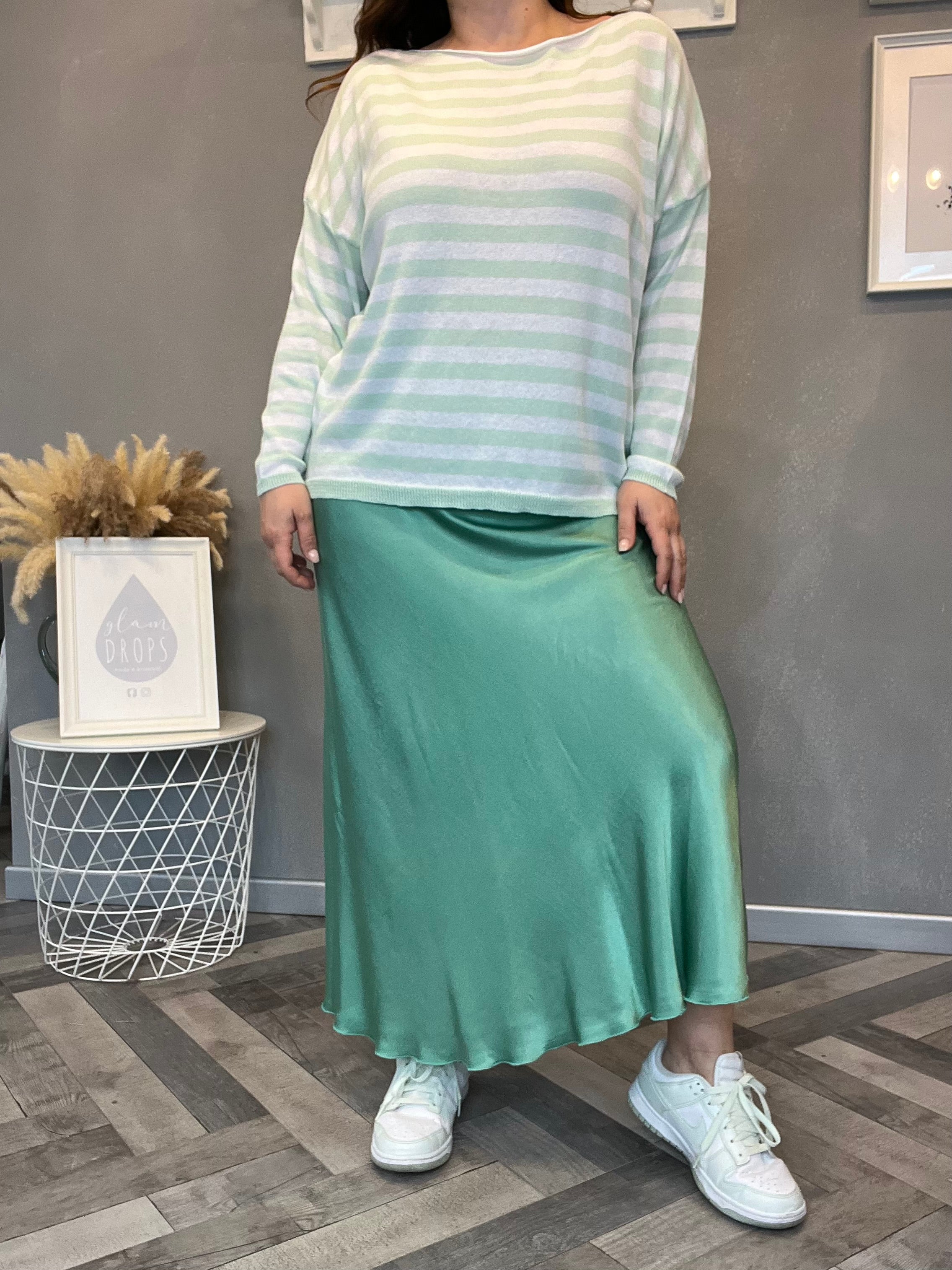 Gonna in raso di viscosa Lucy